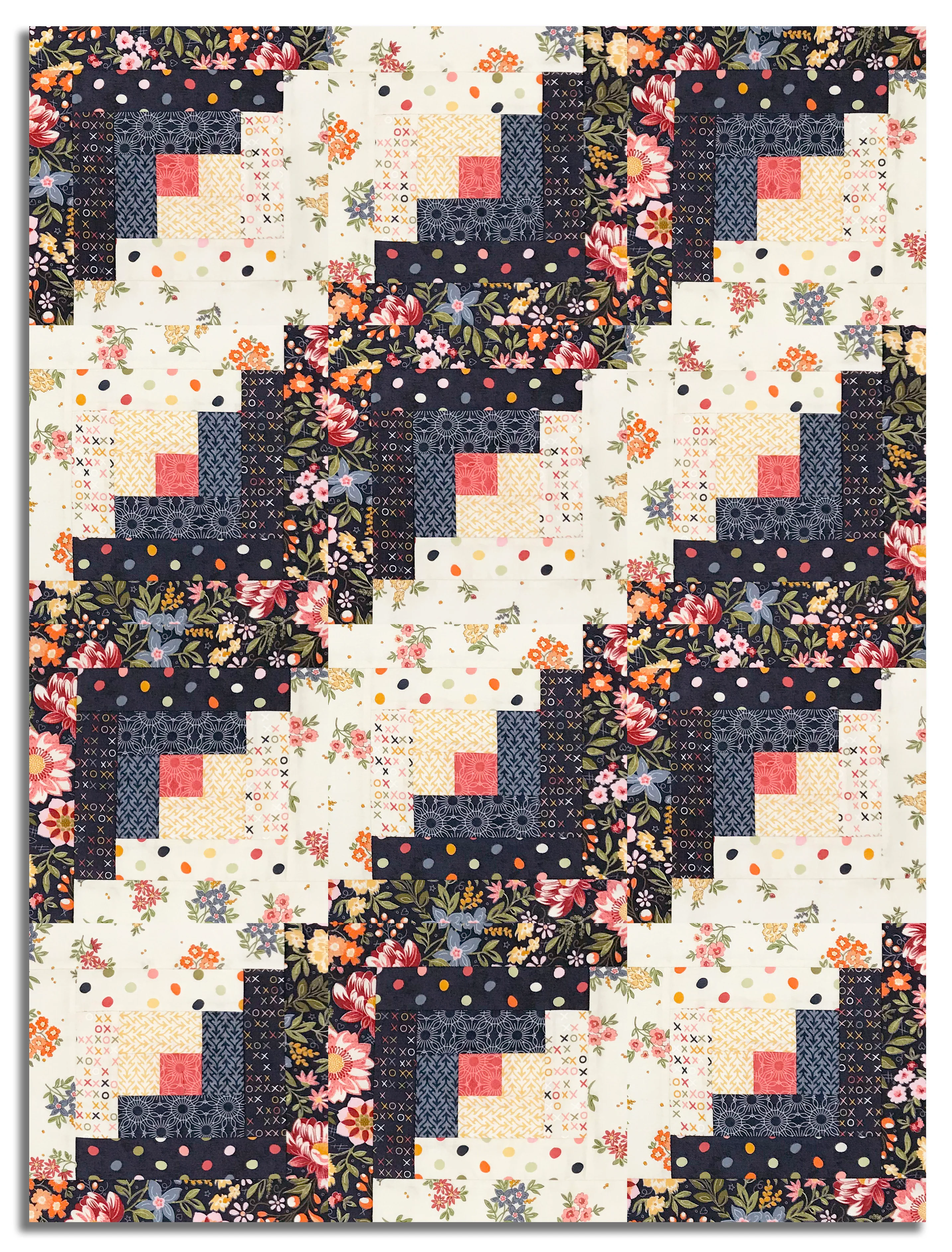Moda Pre-cut 12 Block Log Cabin Quilt Kit - Fieldrush - Portobello - Image 3