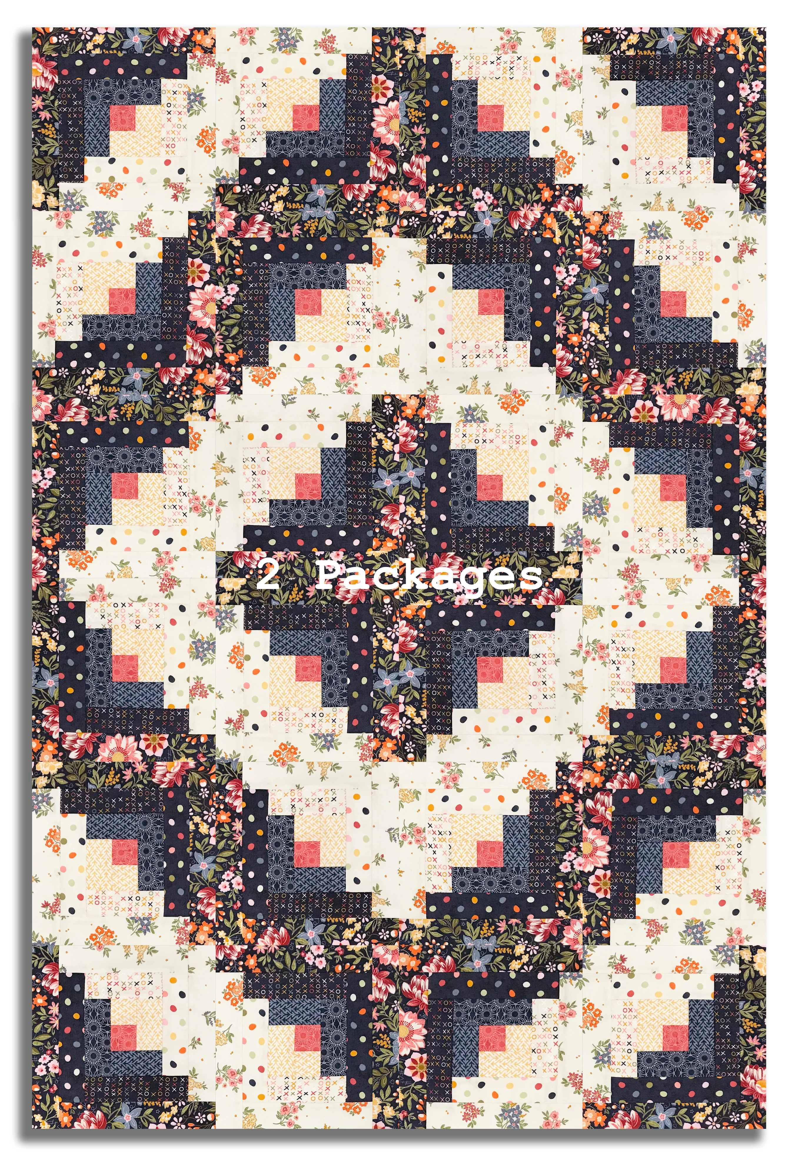 Moda Pre-cut 12 Block Log Cabin Quilt Kit - Fieldrush - Portobello - Image 4