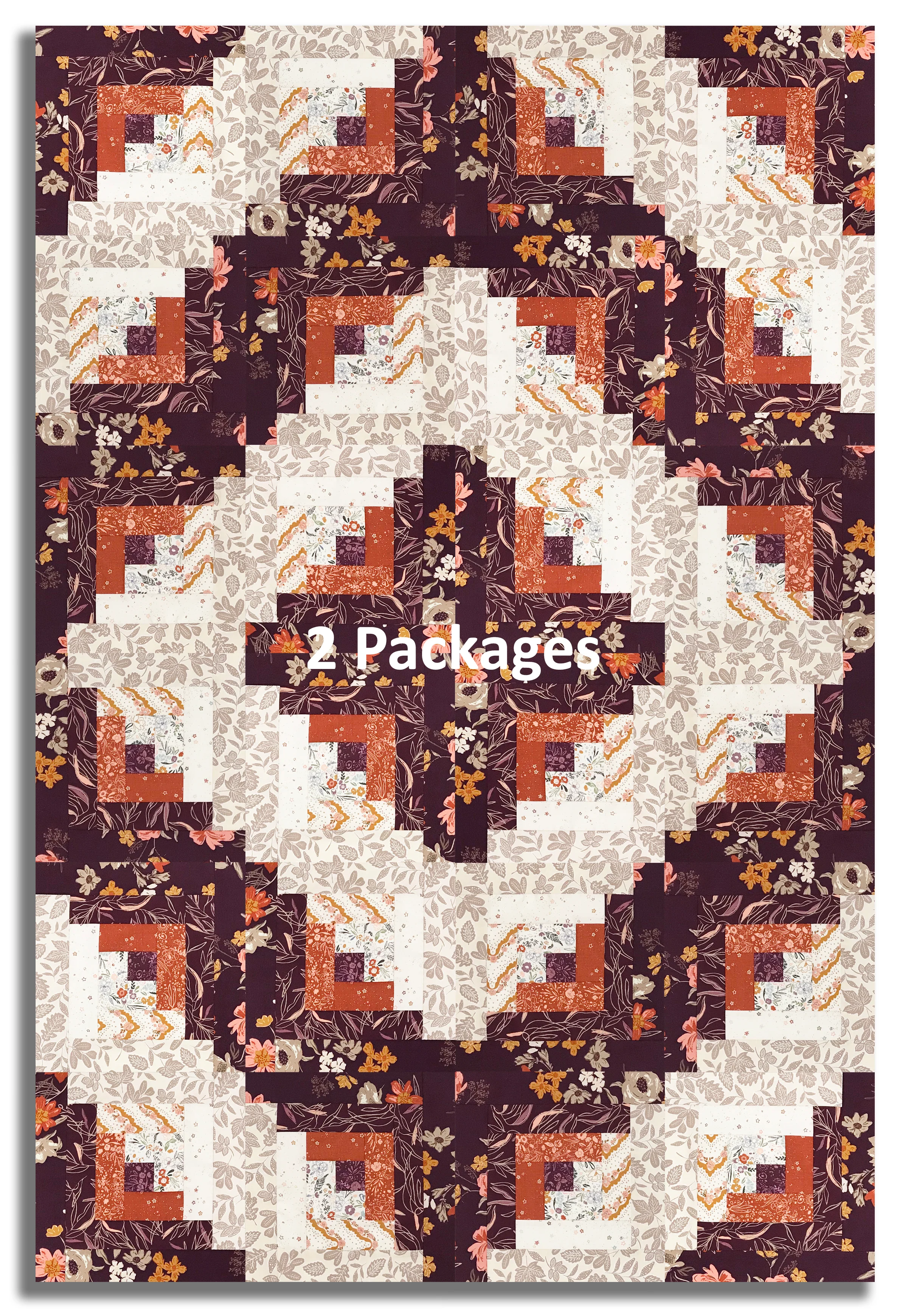 Moda Pre-cut 12 Block Log Cabin Quilt Kit - Foraged Found & Hand Me Down - Merlot - Image 4