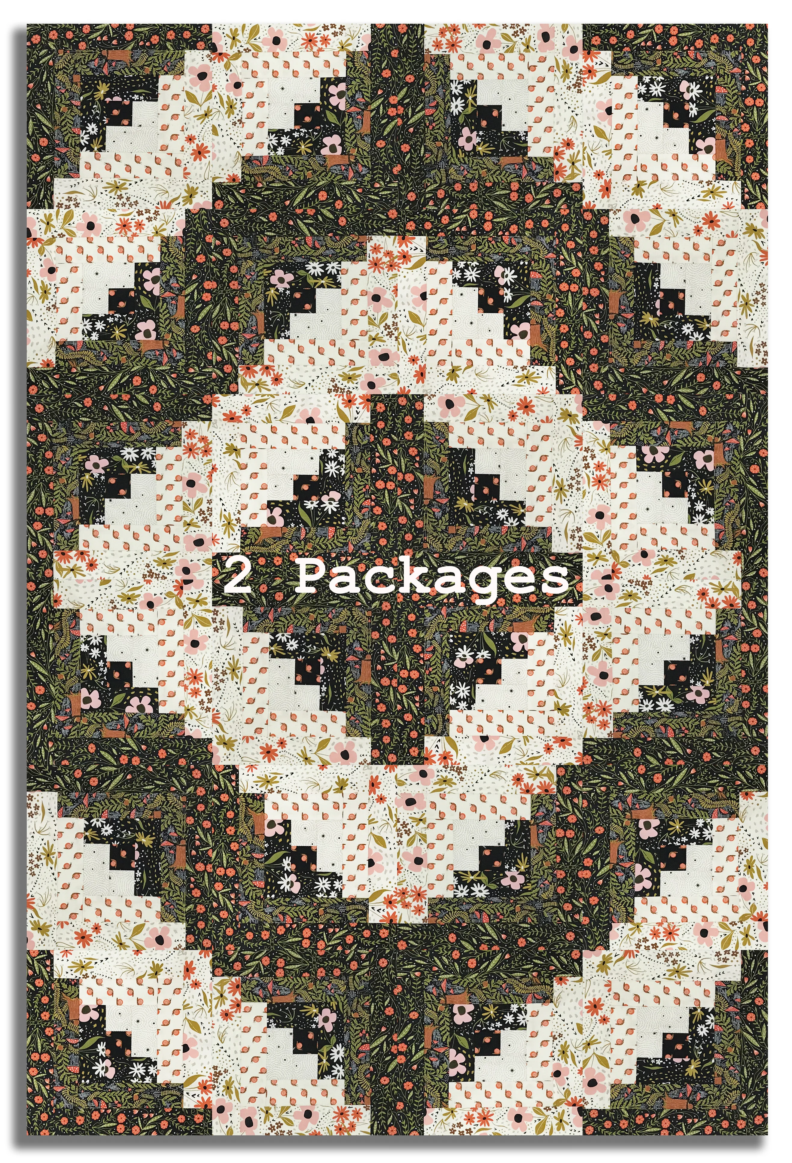 Moda Pre-cut 12 Block Log Cabin Quilt Kit - Night Owl - Image 4