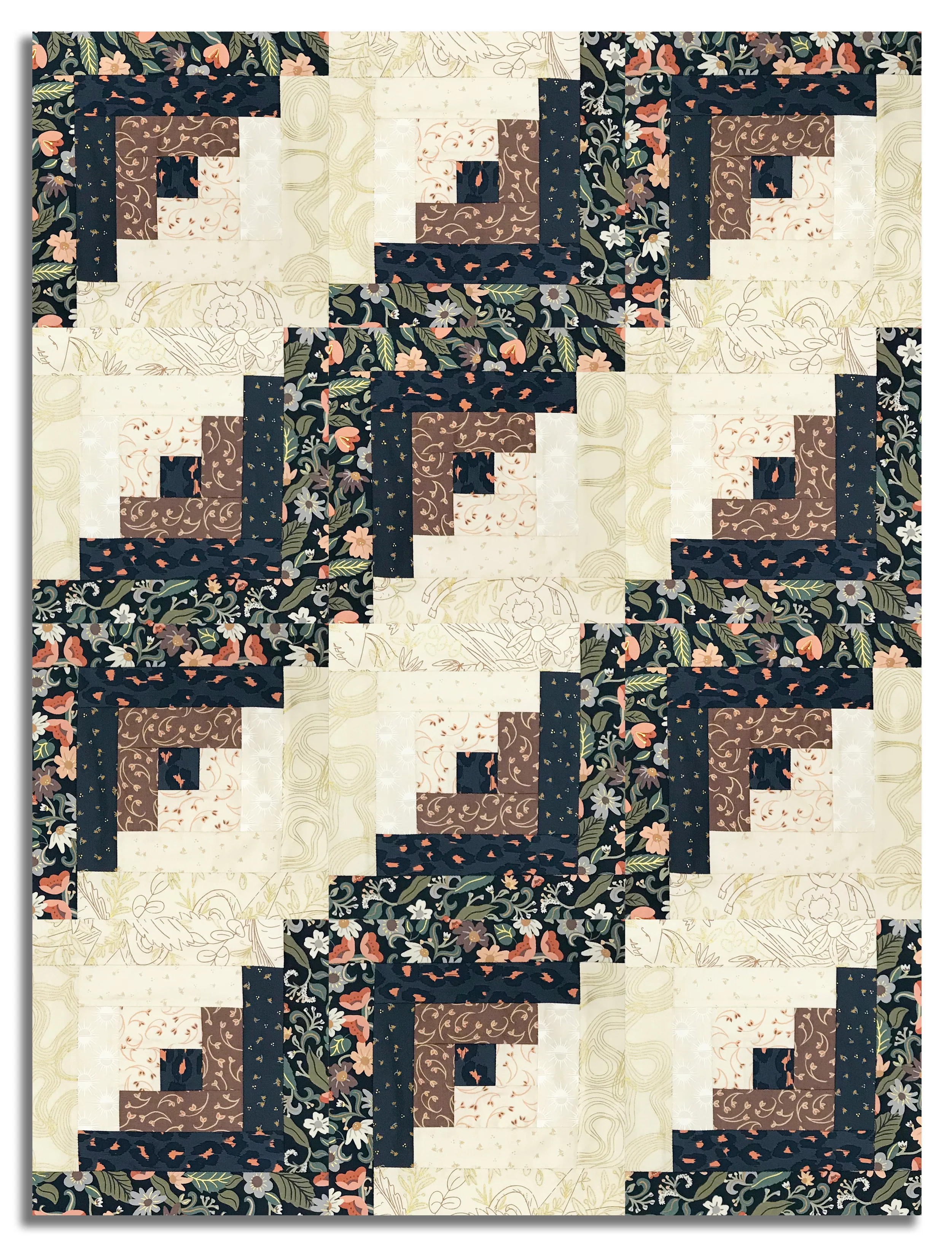 Moda Pre-cut 12 Block Log Cabin Quilt Kit - Sunlit Ruins - Image 3