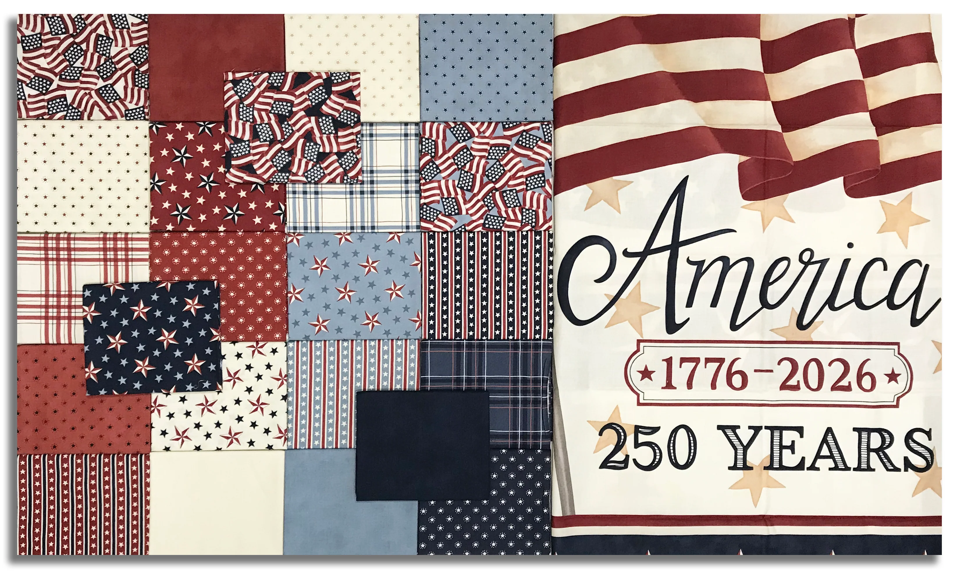 Moda Pre-Cut 24 Piece Fat Quarter Bundle With 24" PANEL - America 250 Years - Image 2