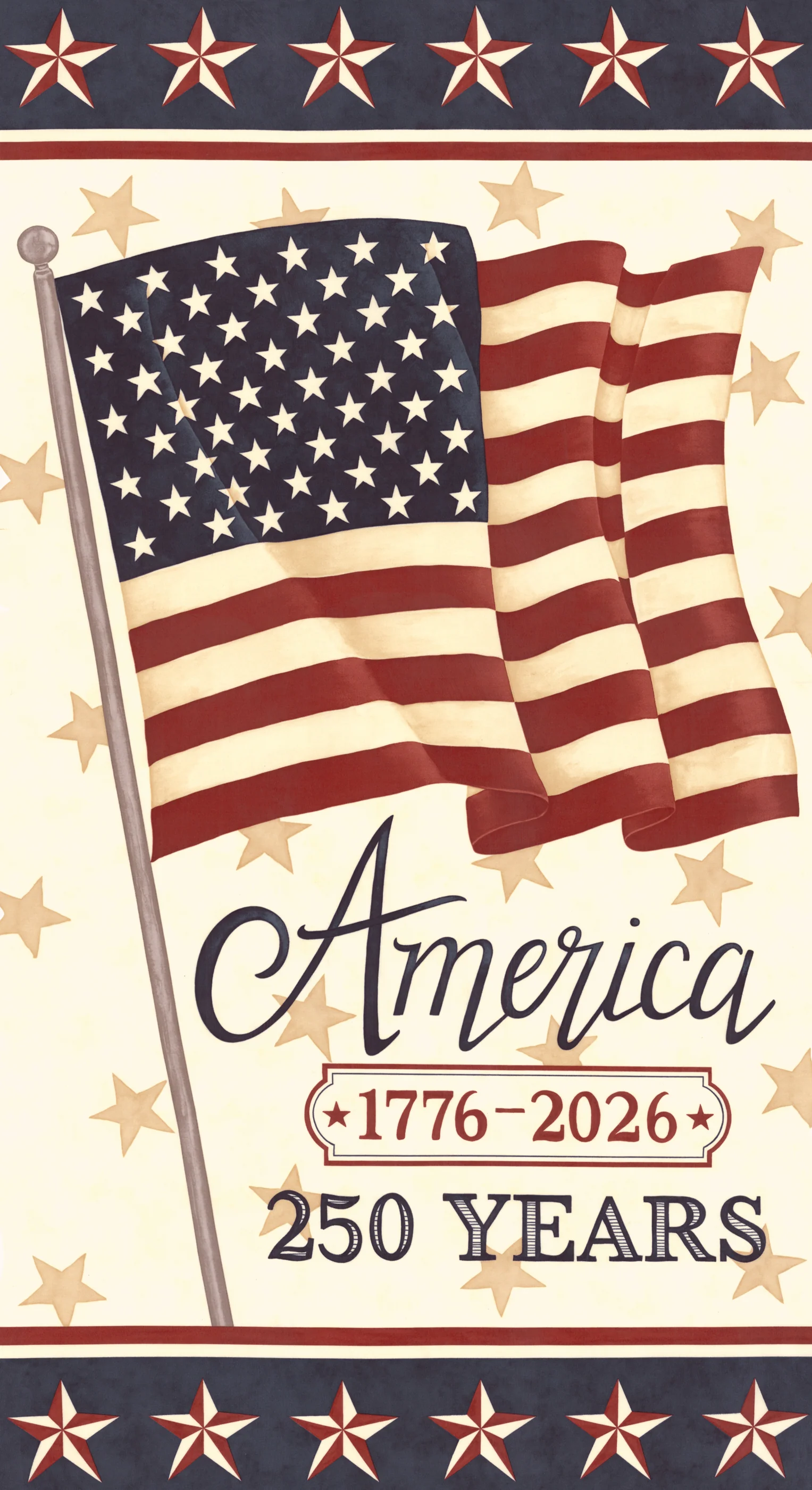 Moda Pre-Cut 24 Piece Fat Quarter Bundle With 24" PANEL - America 250 Years - Image 3