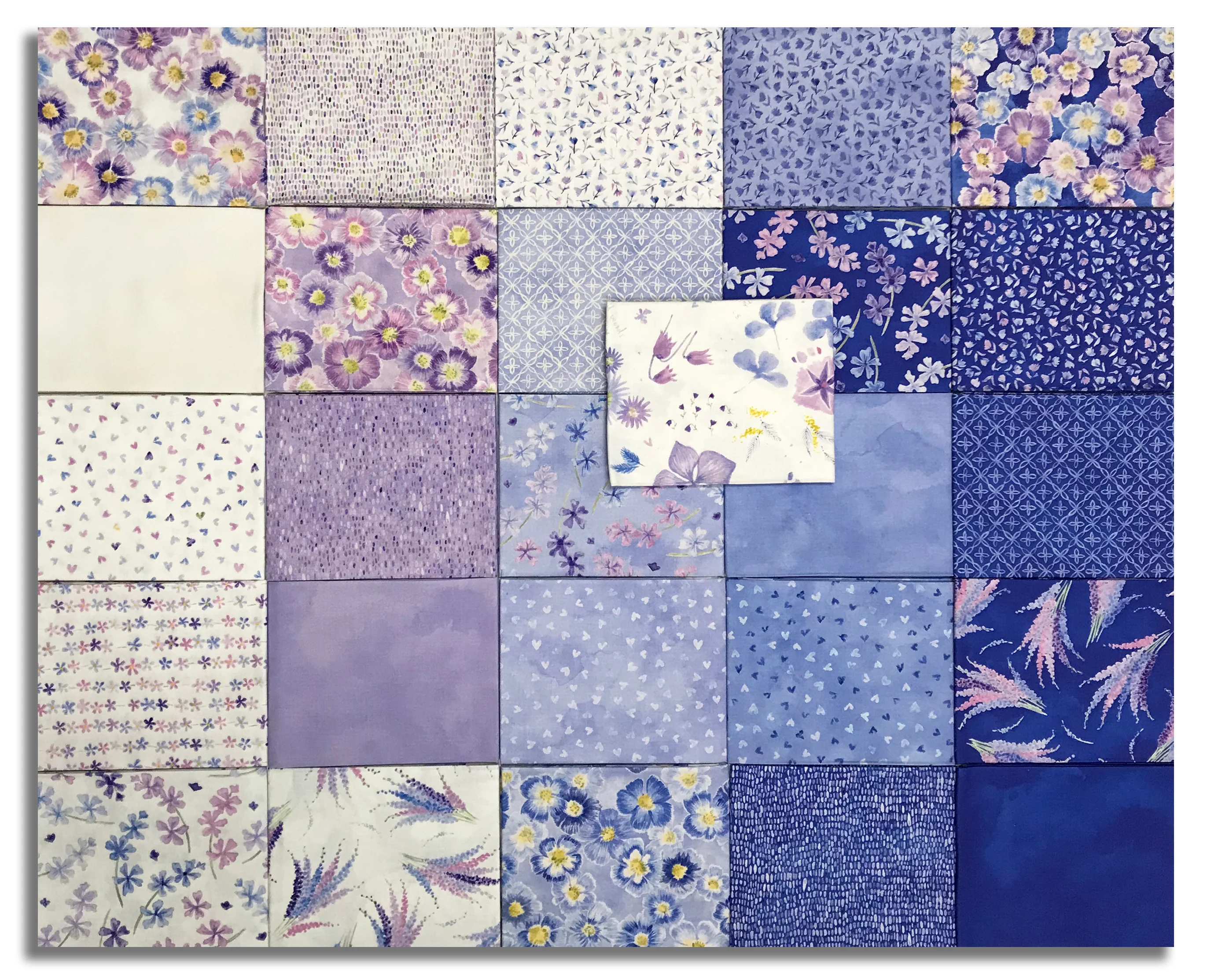 Moda Pre-Cut 26 Piece Fat Quarter Bundle - Delphinium - Image 2