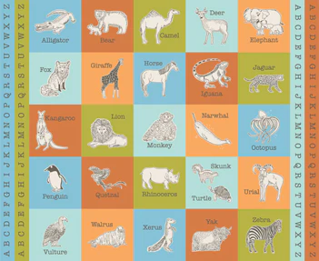 Moda Pre-Cut 27 Piece Fat Quarter Bundle With 36" PANEL - Animal Park Fun - Image 3