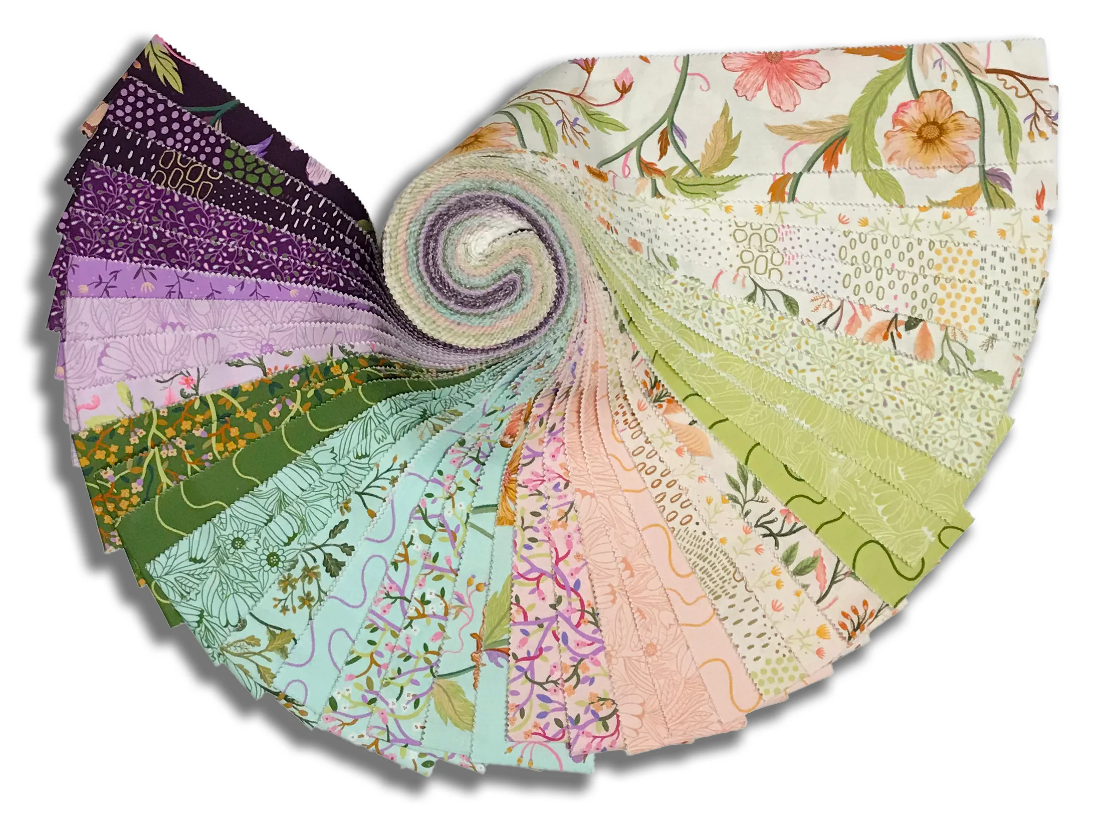 Moda Pre-Cut 40 Piece 2 1/2" Strips Jelly Roll - Floral Fondant