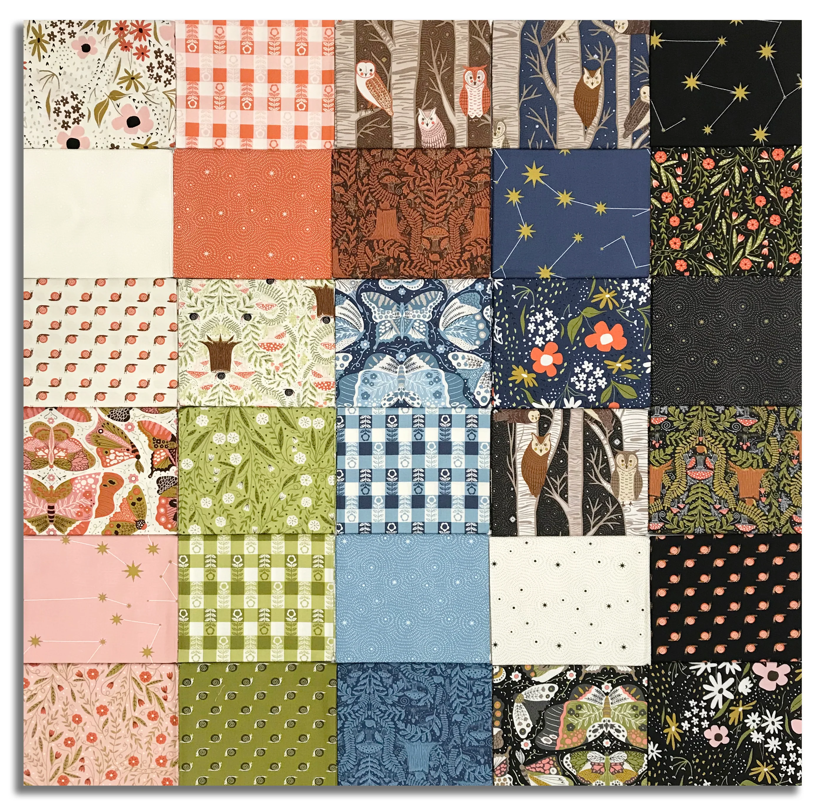 Moda Pre-Cut 42 Piece 10" Square Layer Cake - Night Owl - Image 2