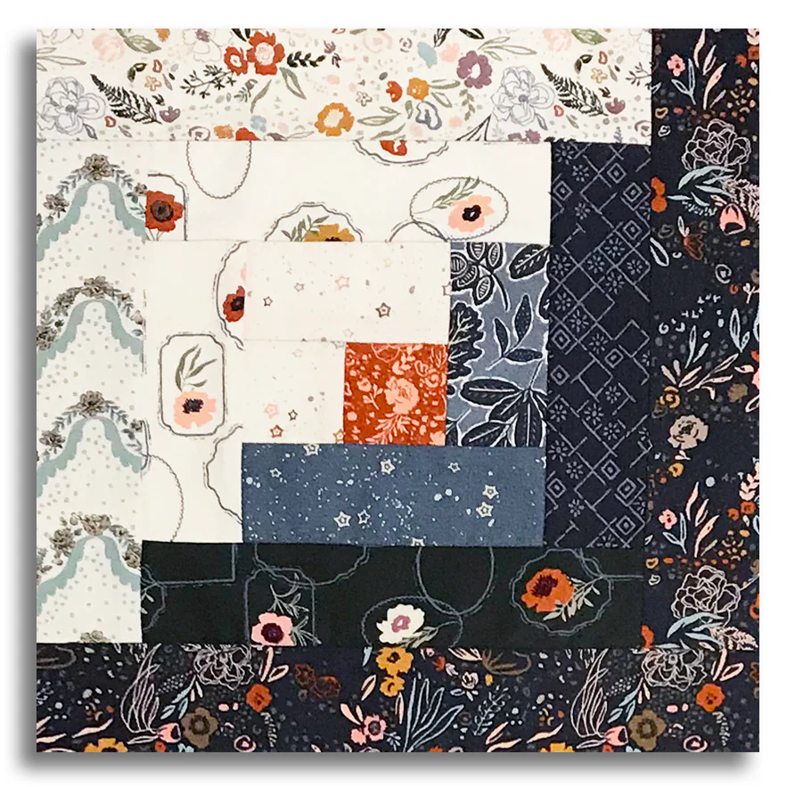 Moda Pre-cut Log Cabin Table Runner Kit - Foraged Found & Hand Me Down - Iron - Image 2