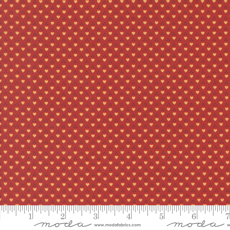 Moda Sally's Stitches 31717 11 Turkey Red Sweetheart Dots By The Yard