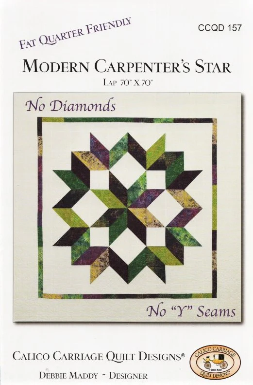 MODERN CARPENTER'S STAR - Calico Carriage Quilt Designs Pattern CCQD157 DIGITAL DOWNLOAD