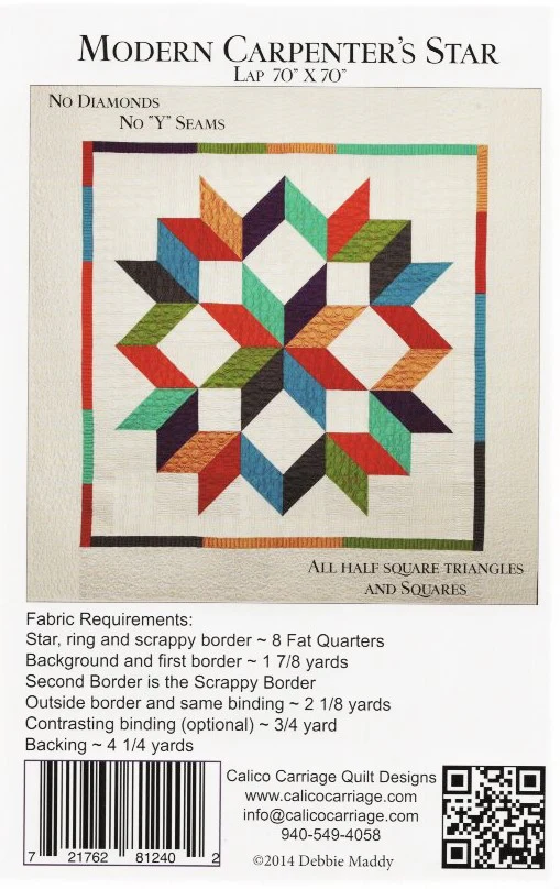 MODERN CARPENTER'S STAR - Calico Carriage Quilt Designs Pattern CCQD157 DIGITAL DOWNLOAD - Image 2