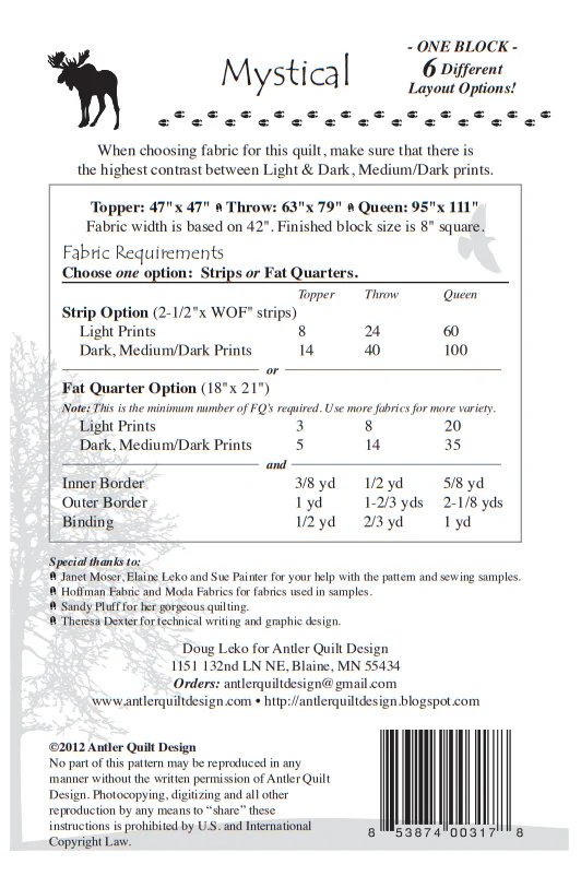 MYSTICAL - Antler Quilt Design's Quilt Pattern 0220 - Image 2