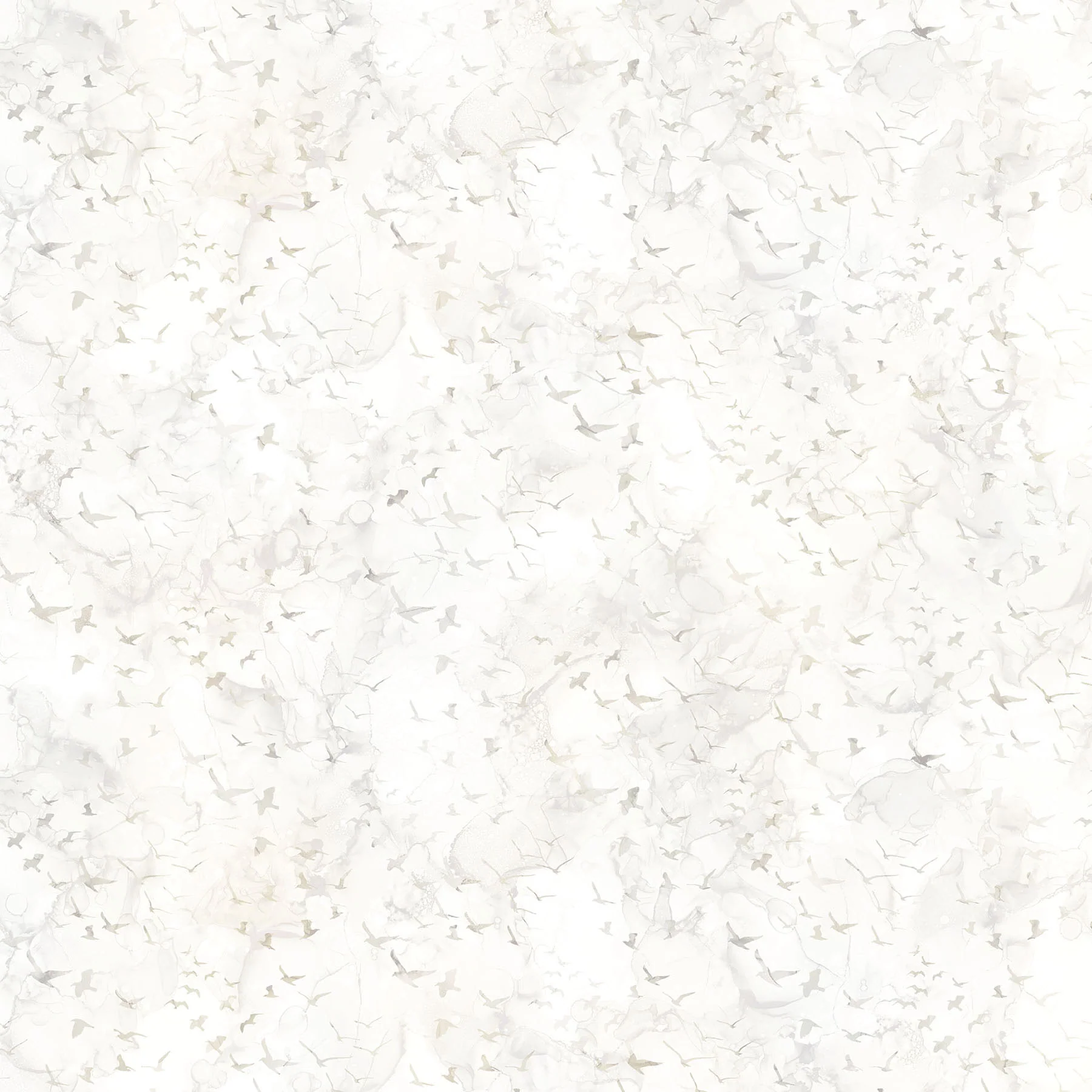 Northcott Digital - Misty Morning DP28651 10 White Birds By The Yard