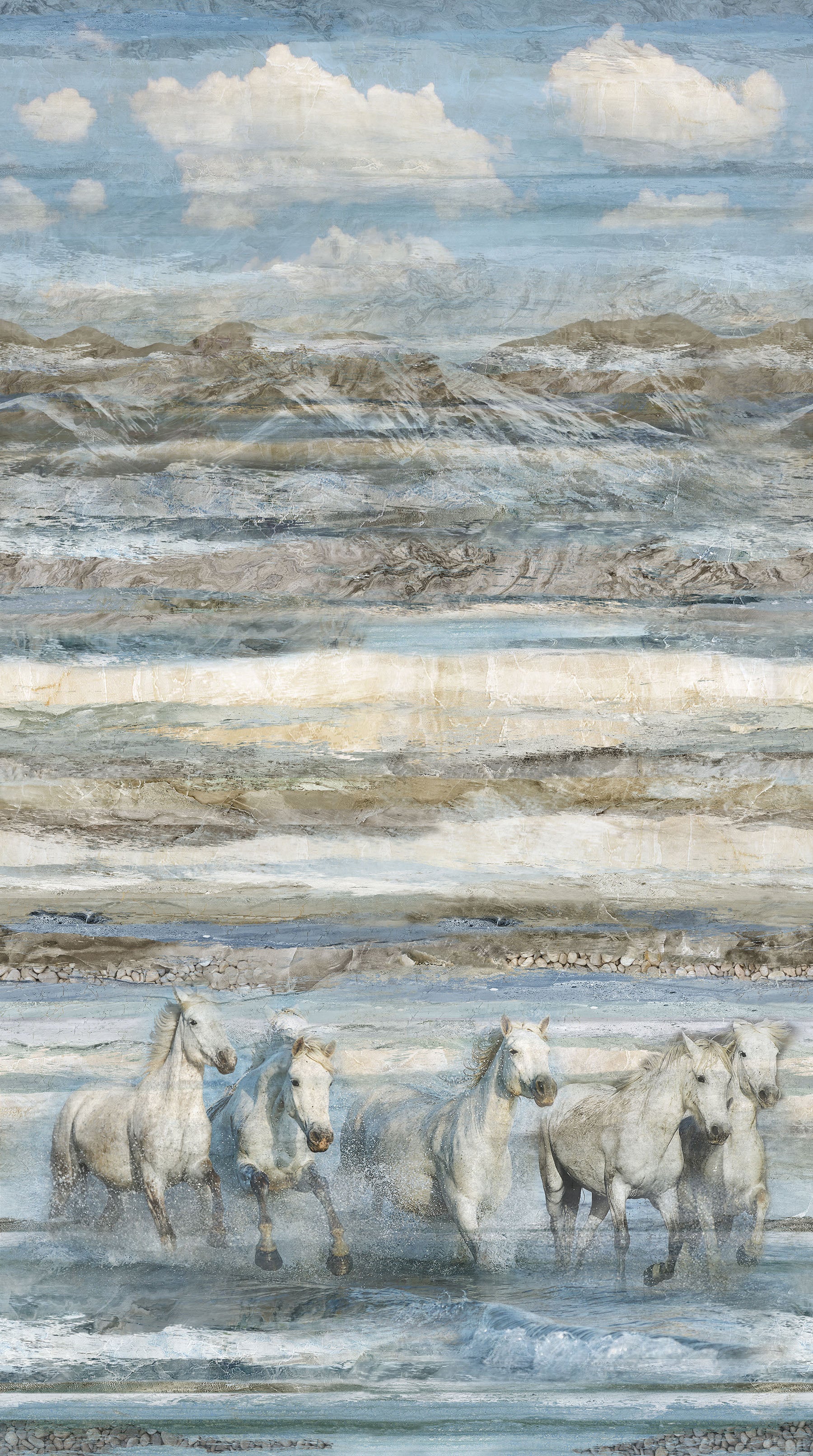 Northcott Digital - Running Free DP28587 42 Blue Multi Horse Ombre 24" PANEL By The PANEL (Not Strictly By The Yard) - Image 2