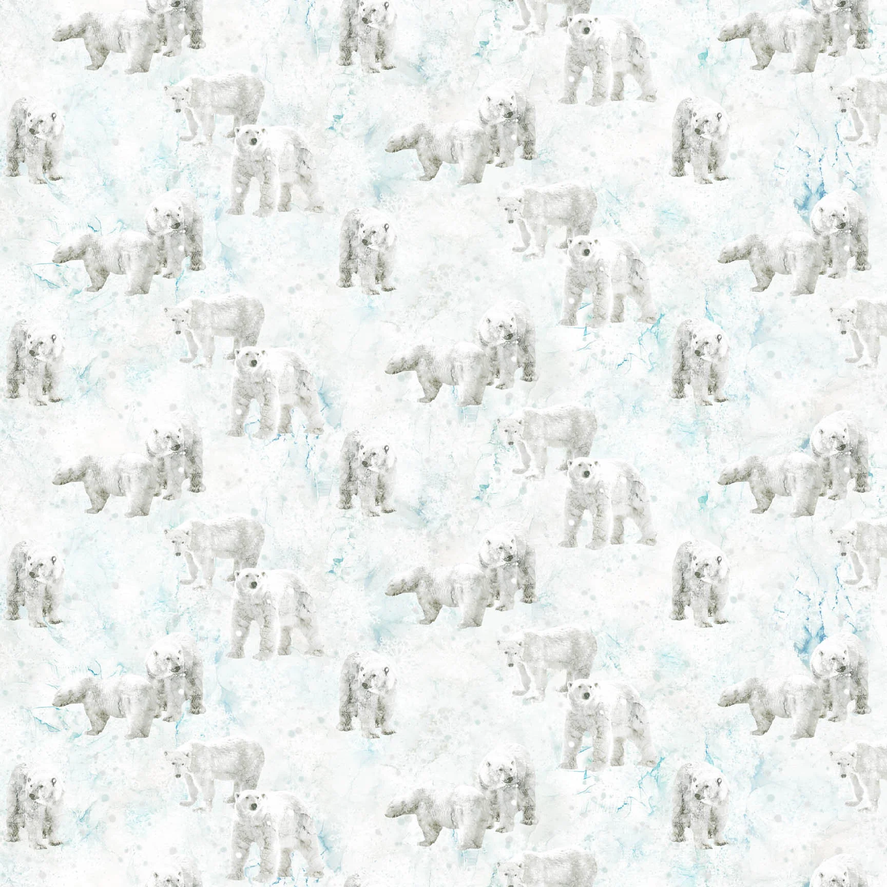 Northcott Digital - Tundra Crossing DP28293 10 White Polar Bears By The Yard