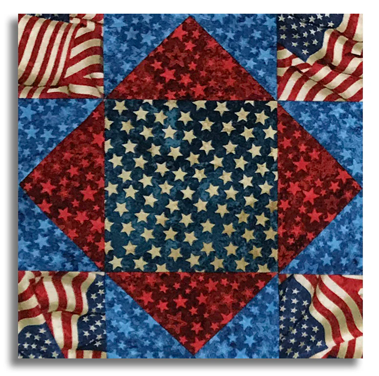 Northcott Pre-Cut 12 Block King's Crown Quilt Kit - Stars & Stripes 14 - Image 2