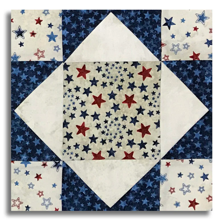Northcott Pre-Cut 12 Block King's Crown Quilt Kit - Stars & Stripes 14 - Image 3