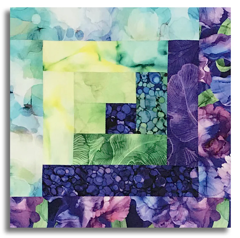 Northcott Pre-Cut 12 Block Log Cabin Quilt Kit - Infatuation