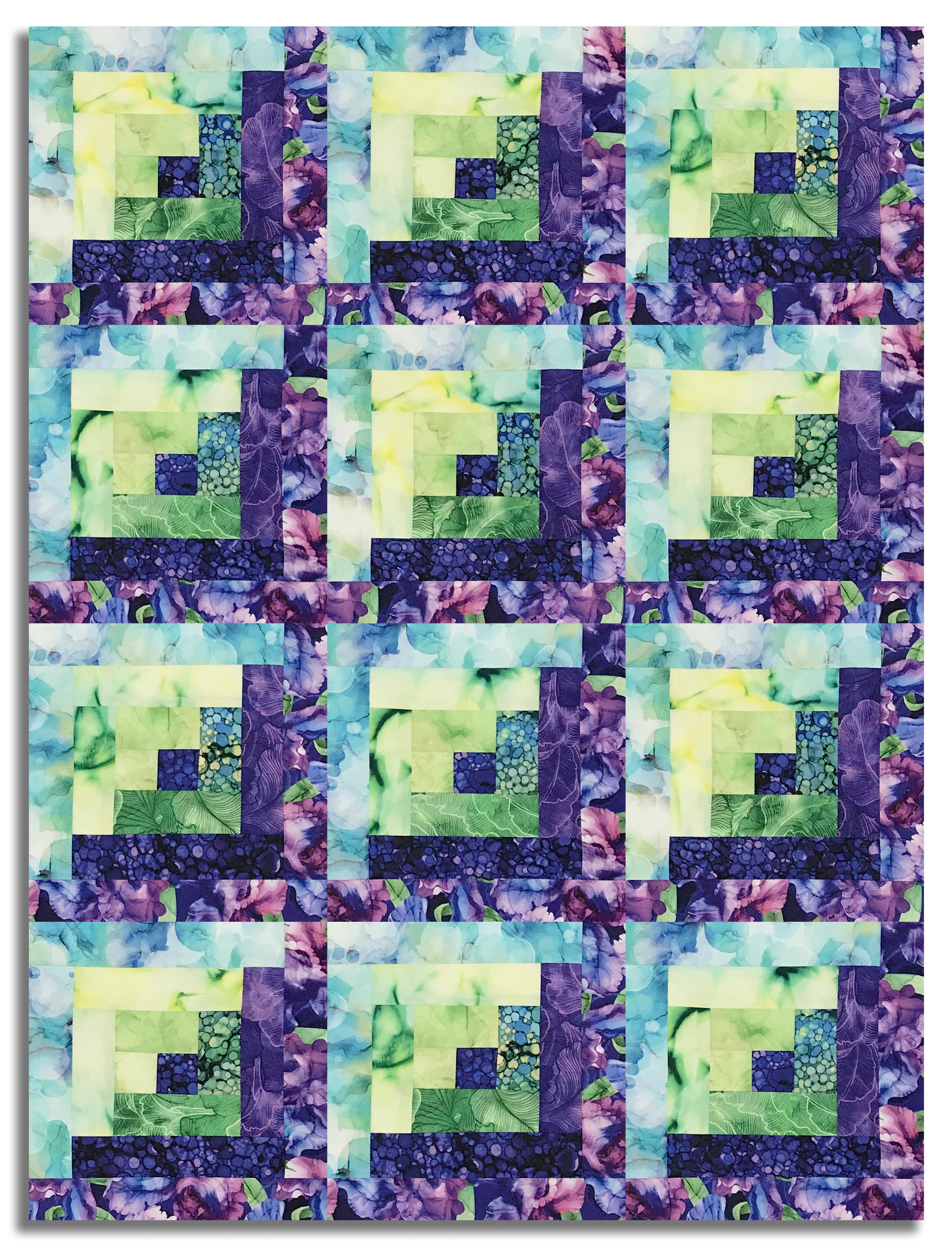 Northcott Pre-Cut 12 Block Log Cabin Quilt Kit - Infatuation - Image 2