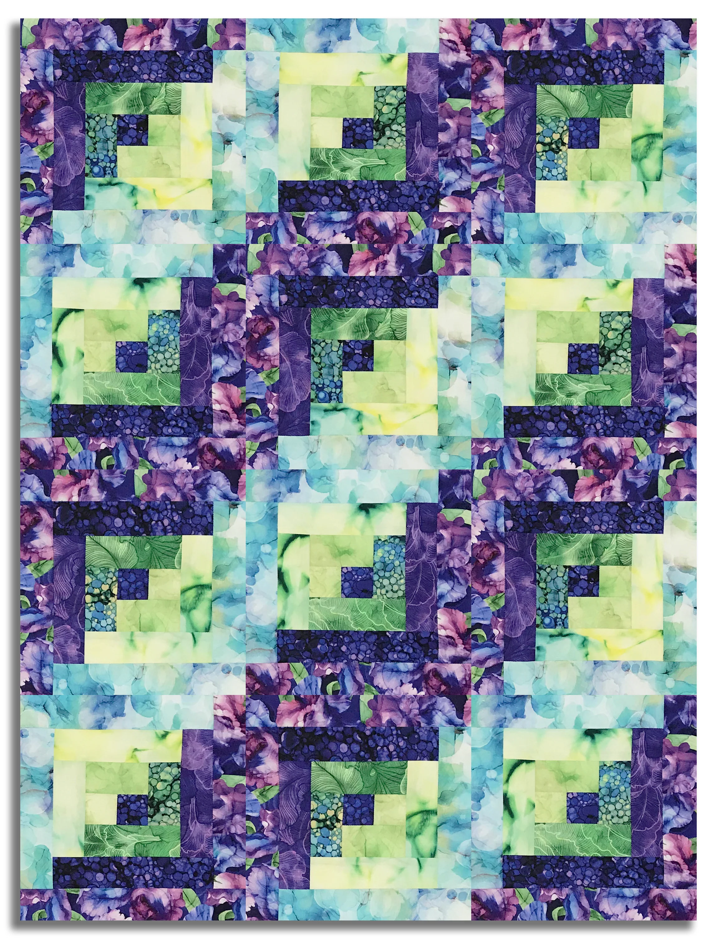 Northcott Pre-Cut 12 Block Log Cabin Quilt Kit - Infatuation - Image 3