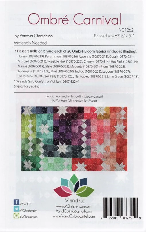 OMBRE CARNIVAL - V and Co. Quilt Pattern VC1262 - Image 2