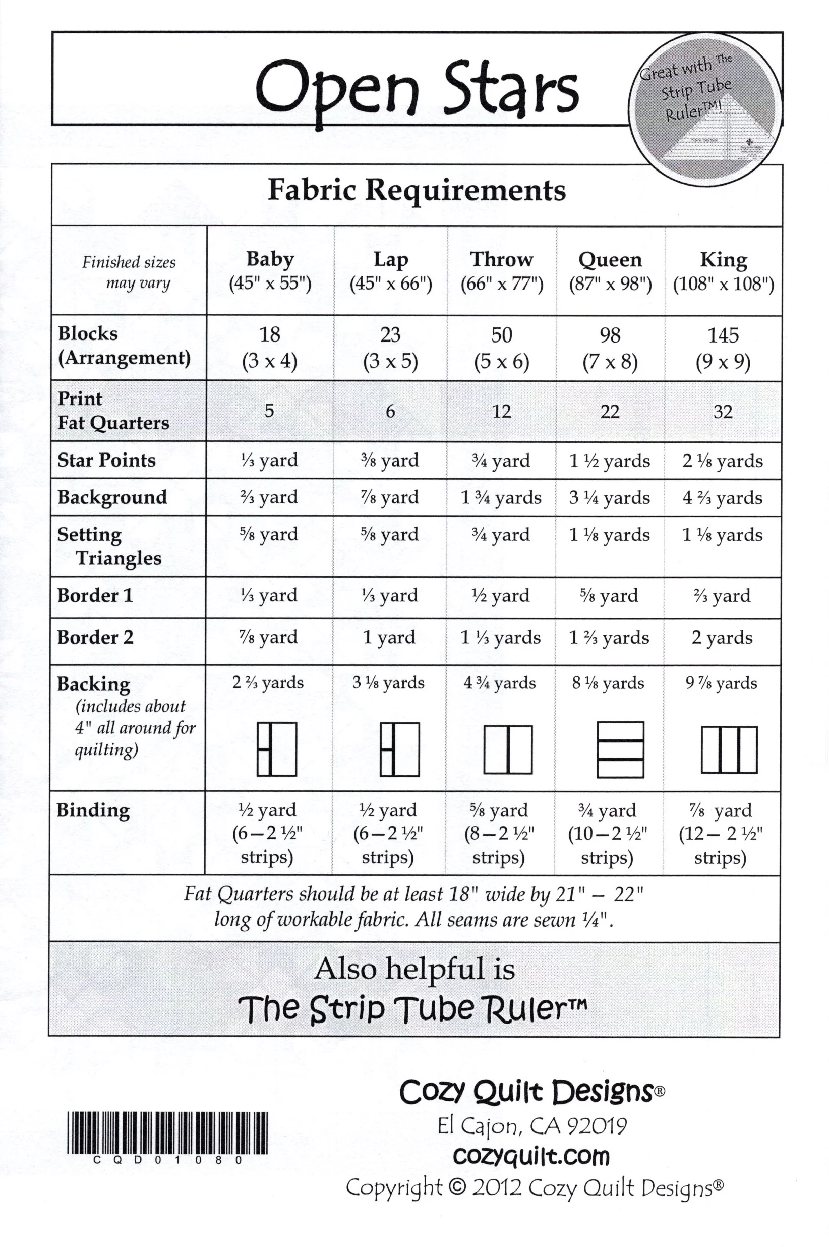 OPEN STARS - Cozy Quilt Designs Pattern DIGITAL DOWNLOAD - Image 2