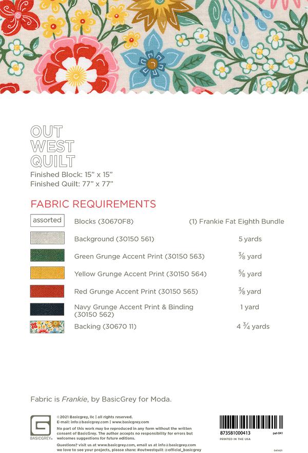 OUT WEST - BASICGREY Quilt Pattern 041 DIGITAL DOWNLOAD - Image 2