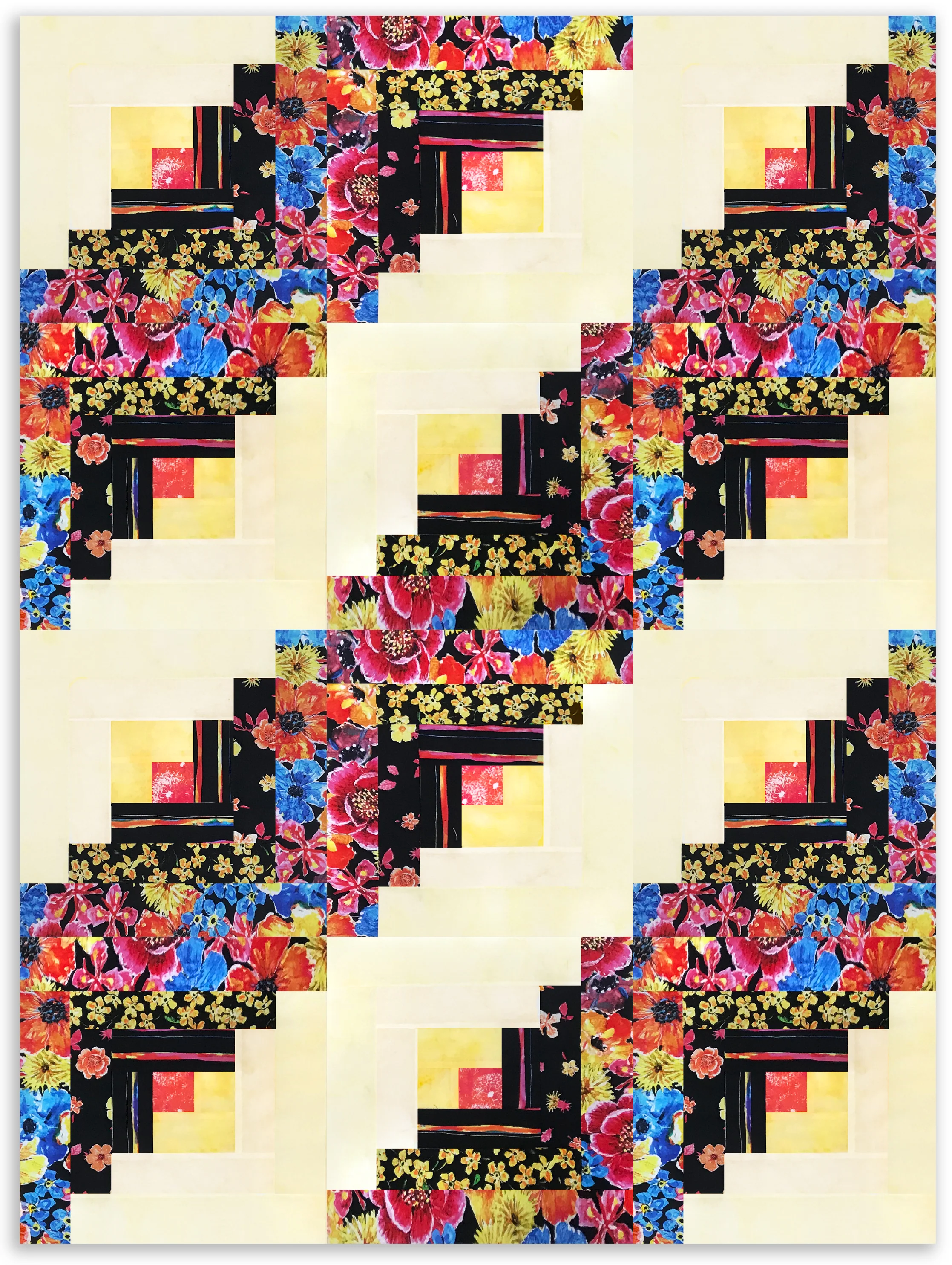 P&B Textiles Pre-Cut 12 Block Log Cabin Quilt Kit - Jona's Garden - Image 3
