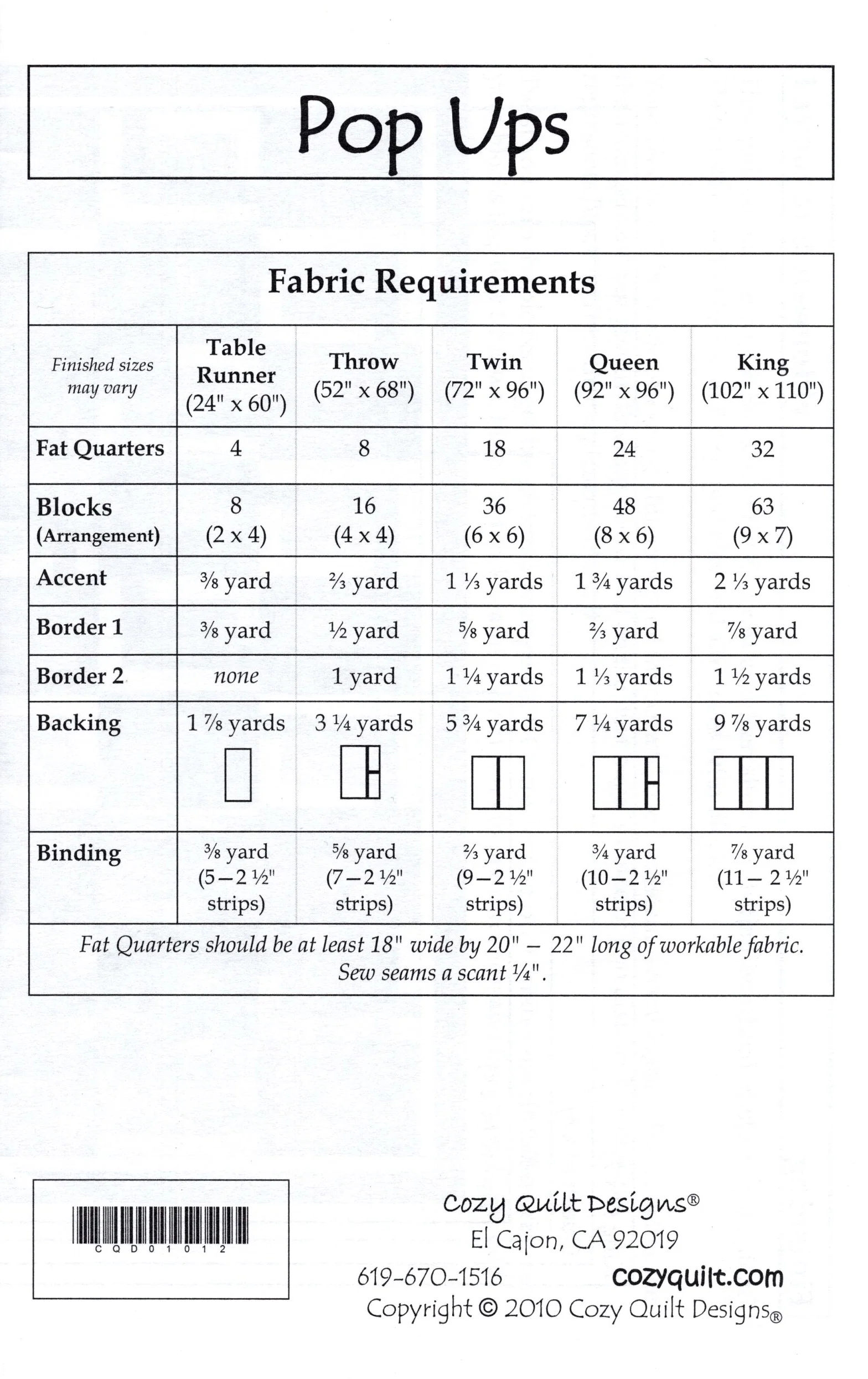 POP UPS - Cozy Quilt Designs Pattern DIGITAL DOWNLOAD - Image 2