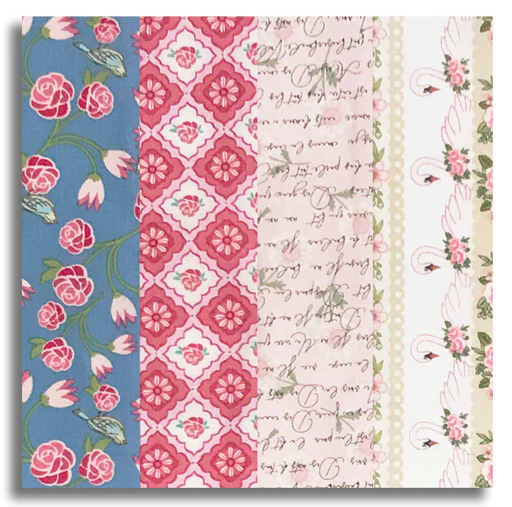Poppie Cotton Pre-cut 24 Block Rail Fence Quilt Kit - Stolen Moments - Image 2