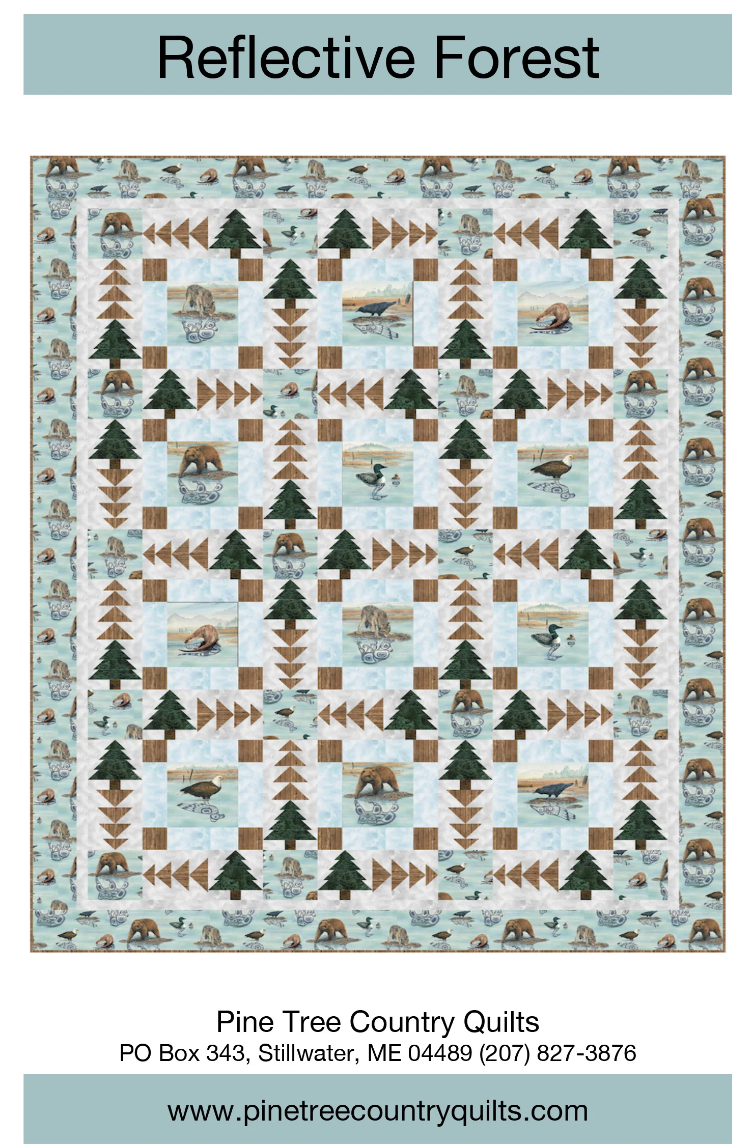 REFLECTIVE FOREST - Pine Tree Country Quilts Pattern - DIGITAL DOWNLOAD