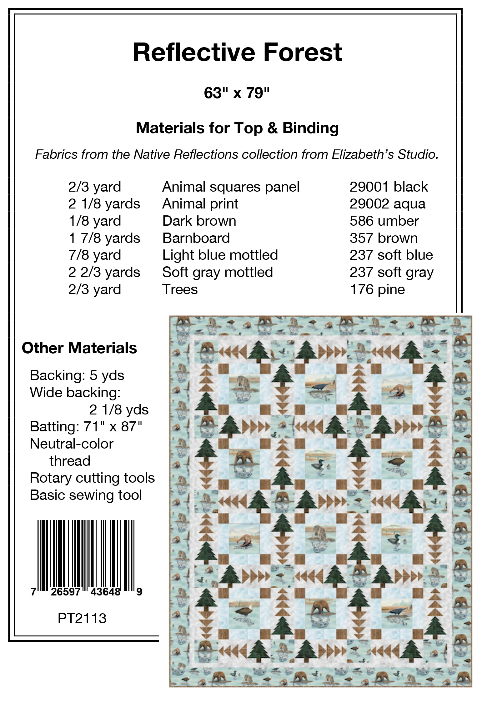 REFLECTIVE FOREST - Pine Tree Country Quilts Pattern - DIGITAL DOWNLOAD - Image 2