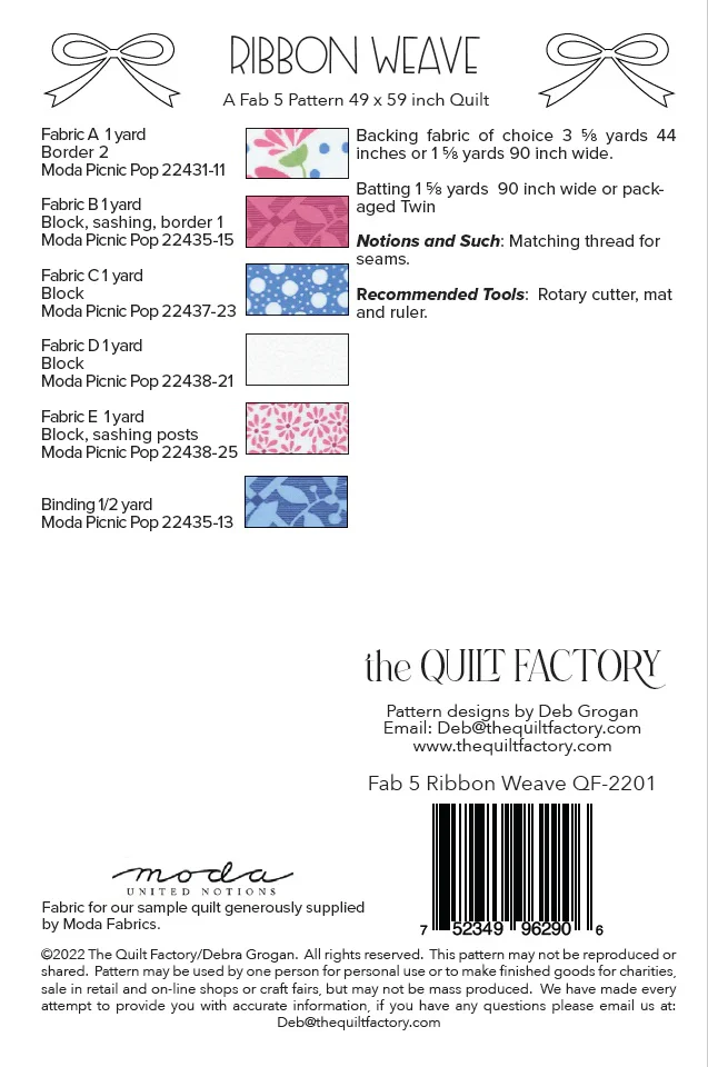 RIBBON WEAVE - Quilt Pattern QF-2201 By The Quilt Factory - Image 2