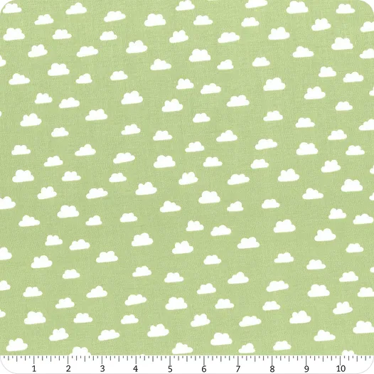 Riley Blake Baby Girl C16773 Green Clouds By The Yard