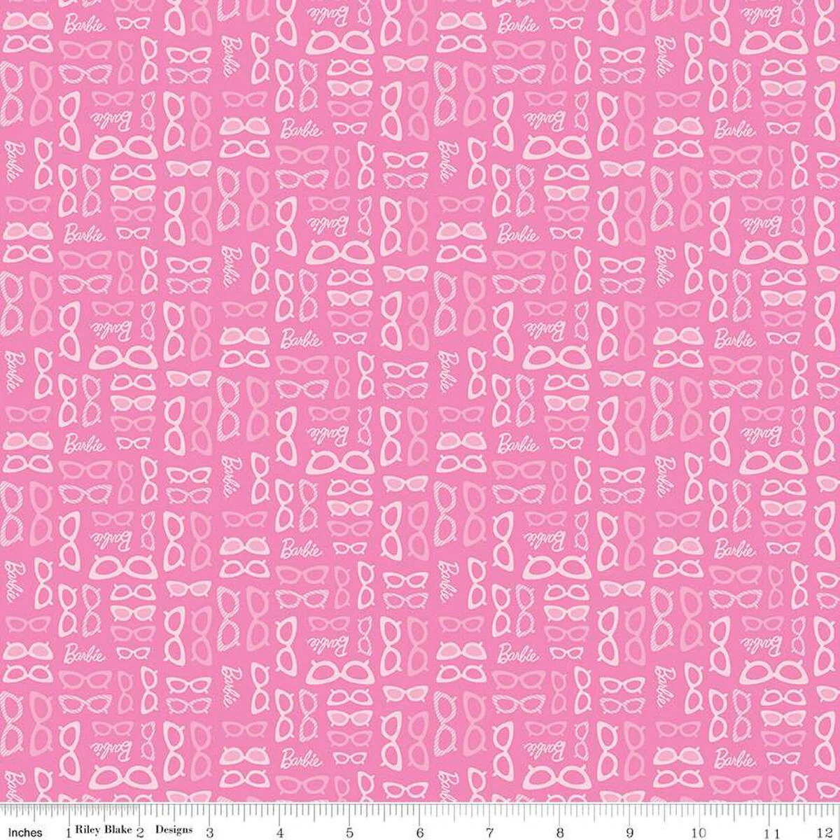 Riley Blake Barbie World C15025 Medium Pink Glasses By The Yard