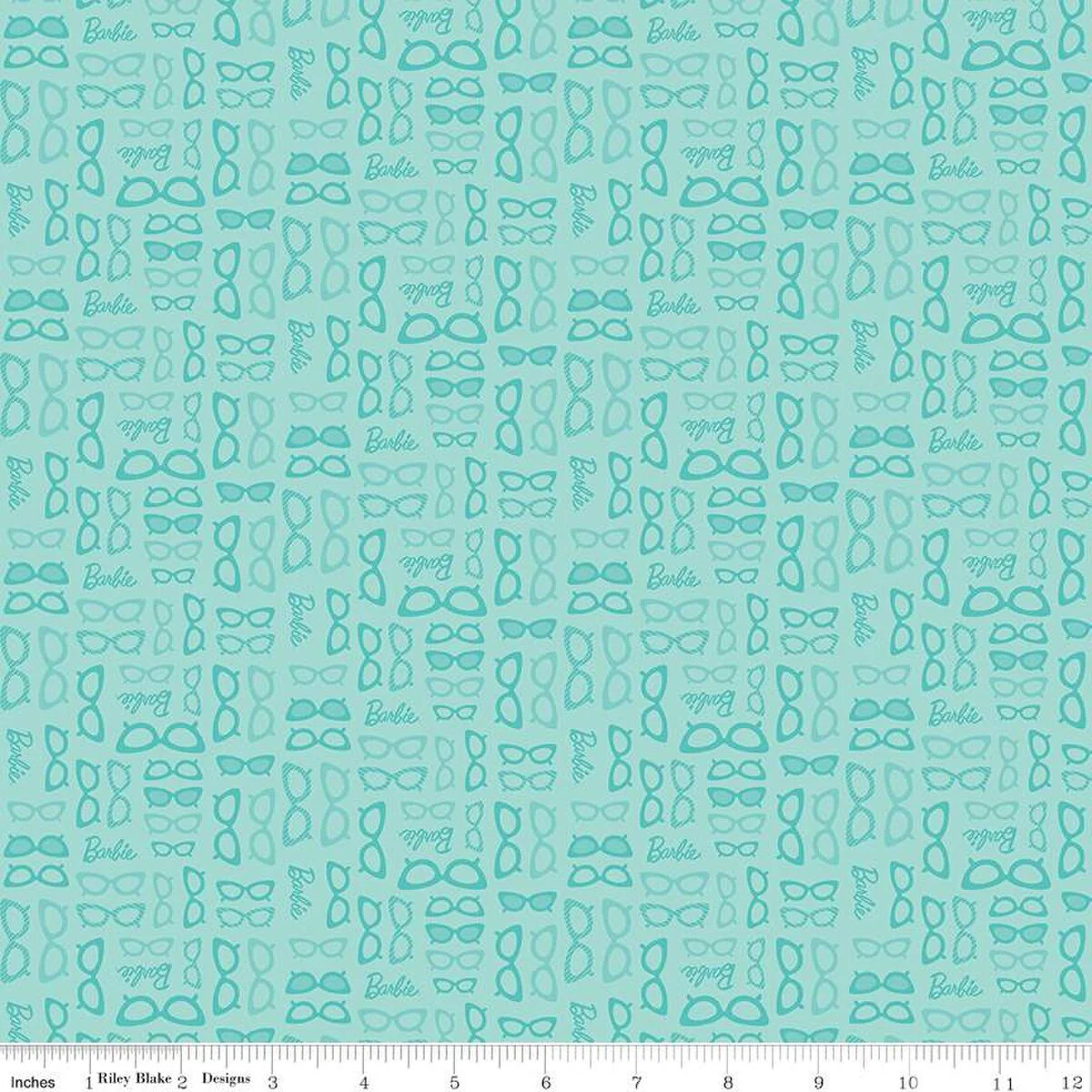 Riley Blake Barbie World C15025 Teal Glasses By The Yard
