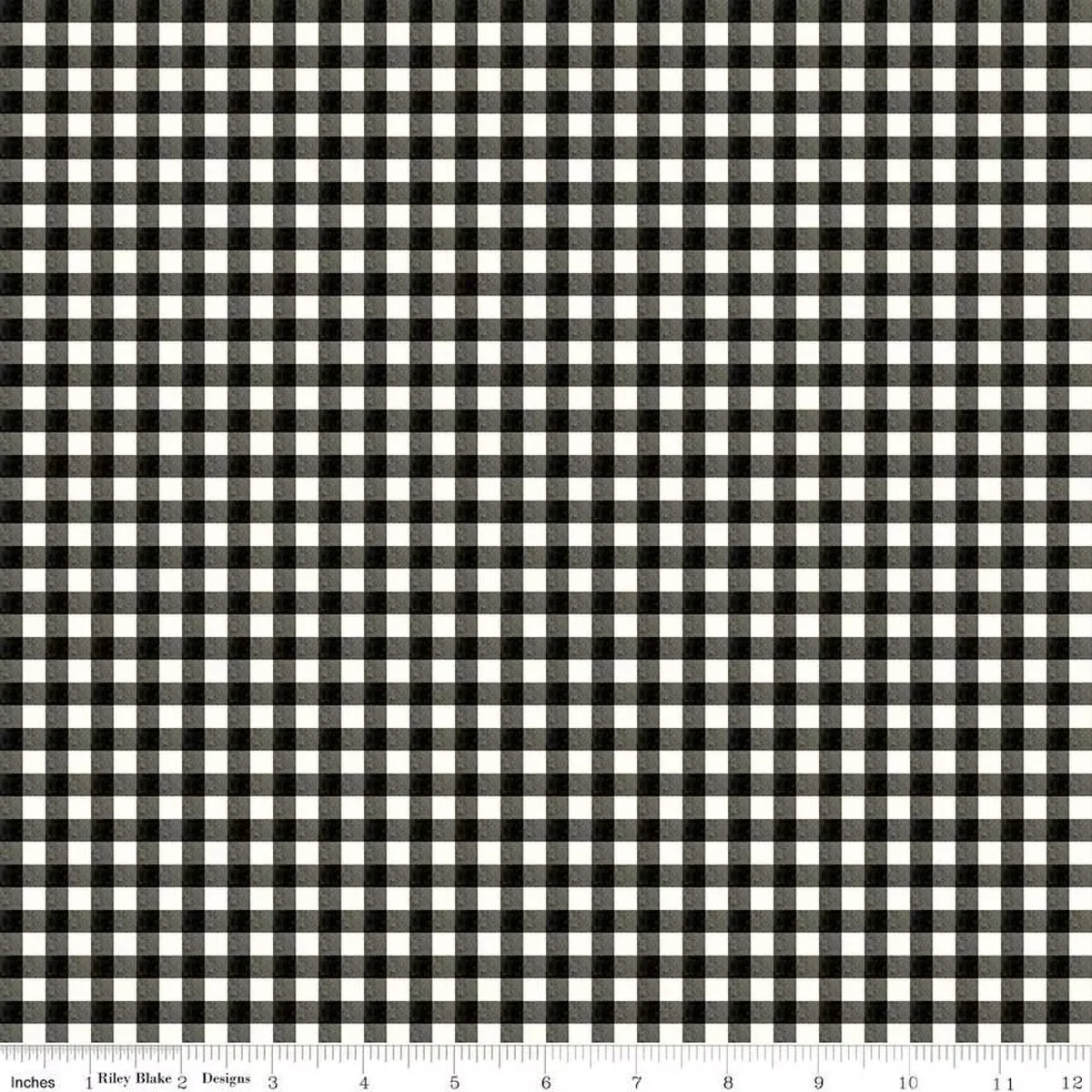 Riley Blake Charming Christmas C16356 Black Gingham By The Yard
