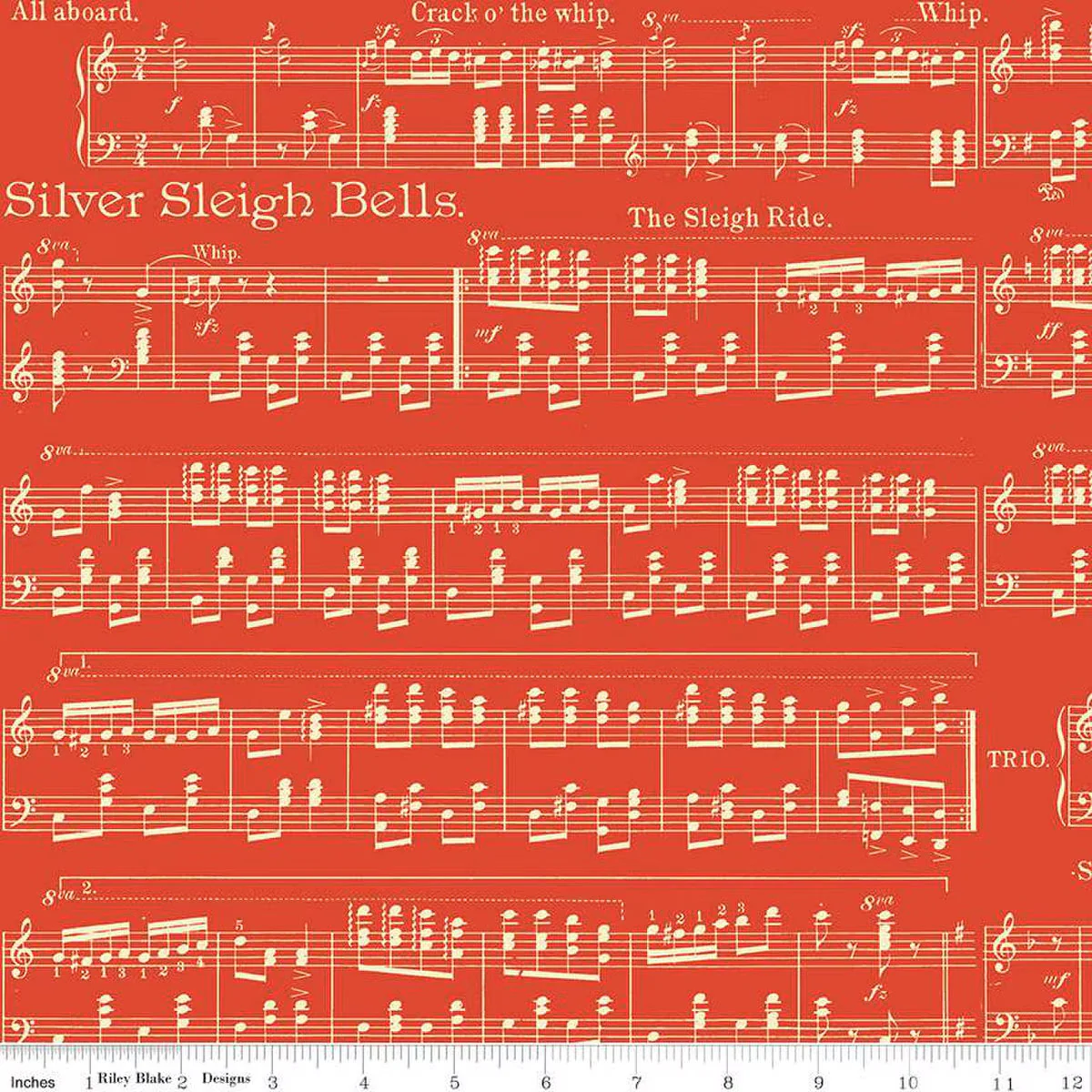 Riley Blake Classic Christmas C16284 Red Sheet Music By The Yard