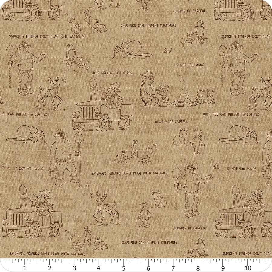 Riley Blake Friends of Smokey Bear C16504 Sand Outlines By The Yard