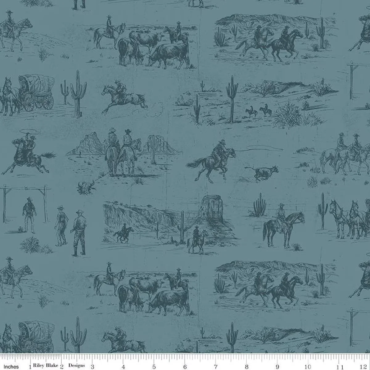 Riley Blake John Wayne American West C16620 Denim Main By The Yard