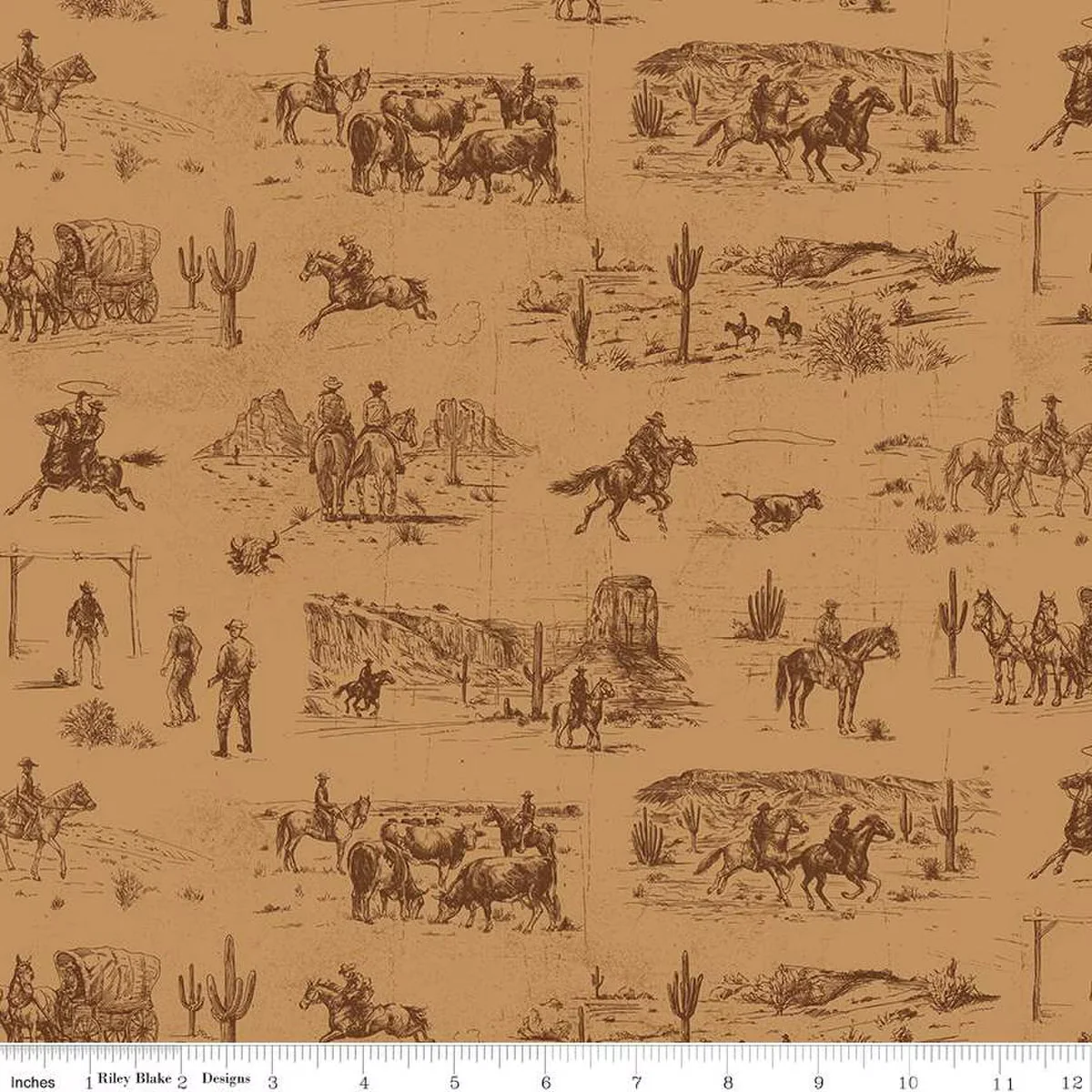Riley Blake John Wayne American West C16620 Tan Main By The Yard