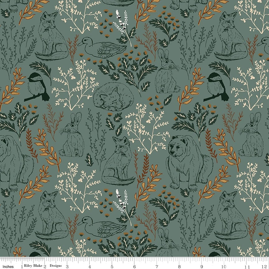 Riley Blake Let's Wander C16880 Teal Main By The Yard