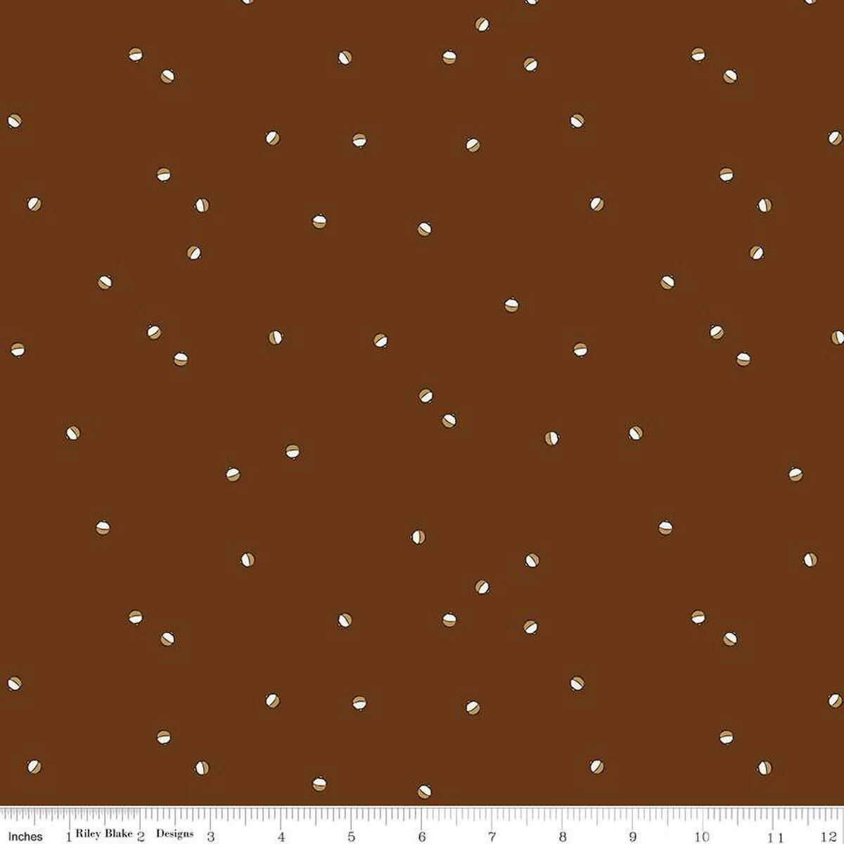 Riley Blake Let's Wander C16885 Brown Bobbers By The Yard
