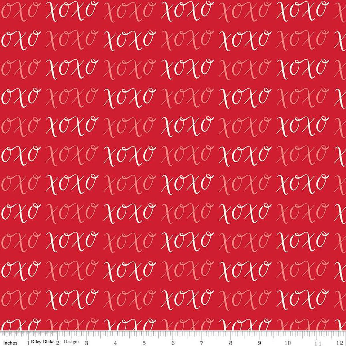 Riley Blake Letters To Cupid C16983 Red XOXO By The Yard