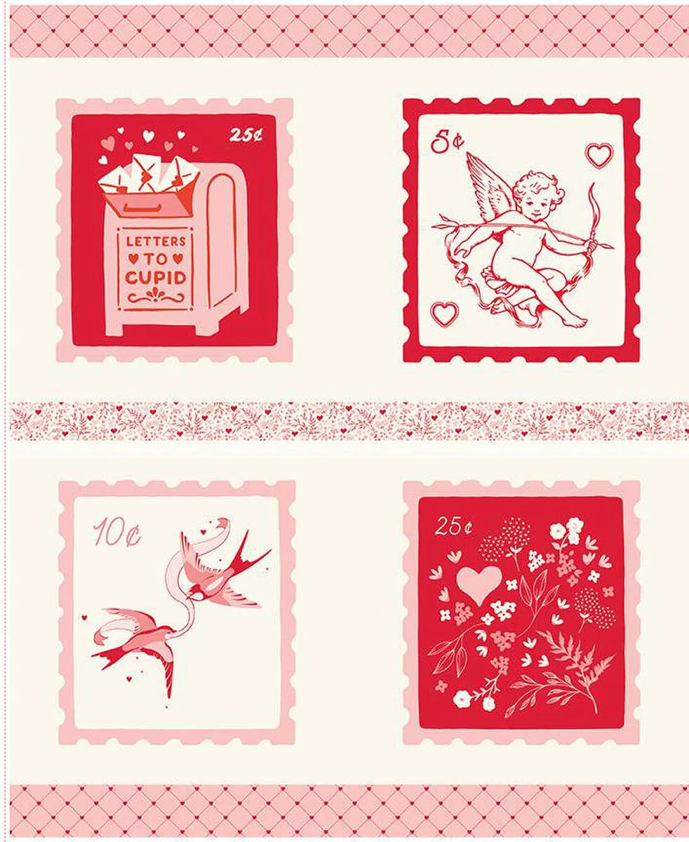 Riley Blake Letter's To Cupid PD16987 Pillow Panel 35" PANEL By The PANEL (Not Strictly By The Yard)