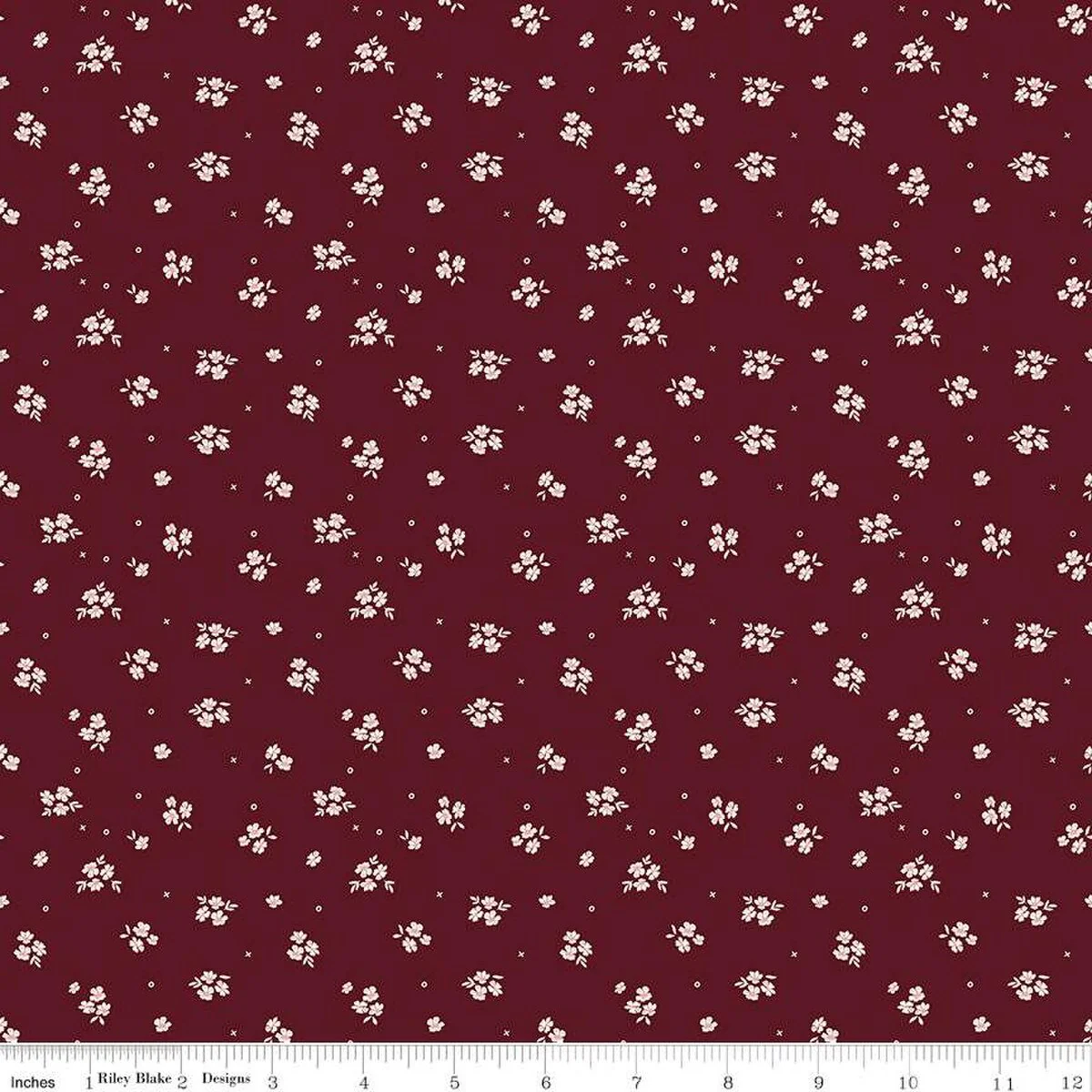 Riley Blake Love You Always C16875 Maroon Always Ditsy By The Yard