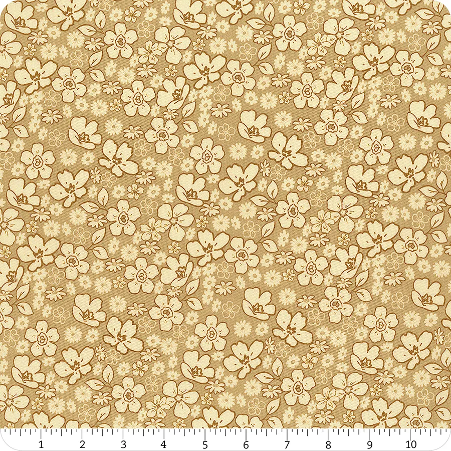 Riley Blake Morning Latte C16923 Camel Tonal Floral By The Yard