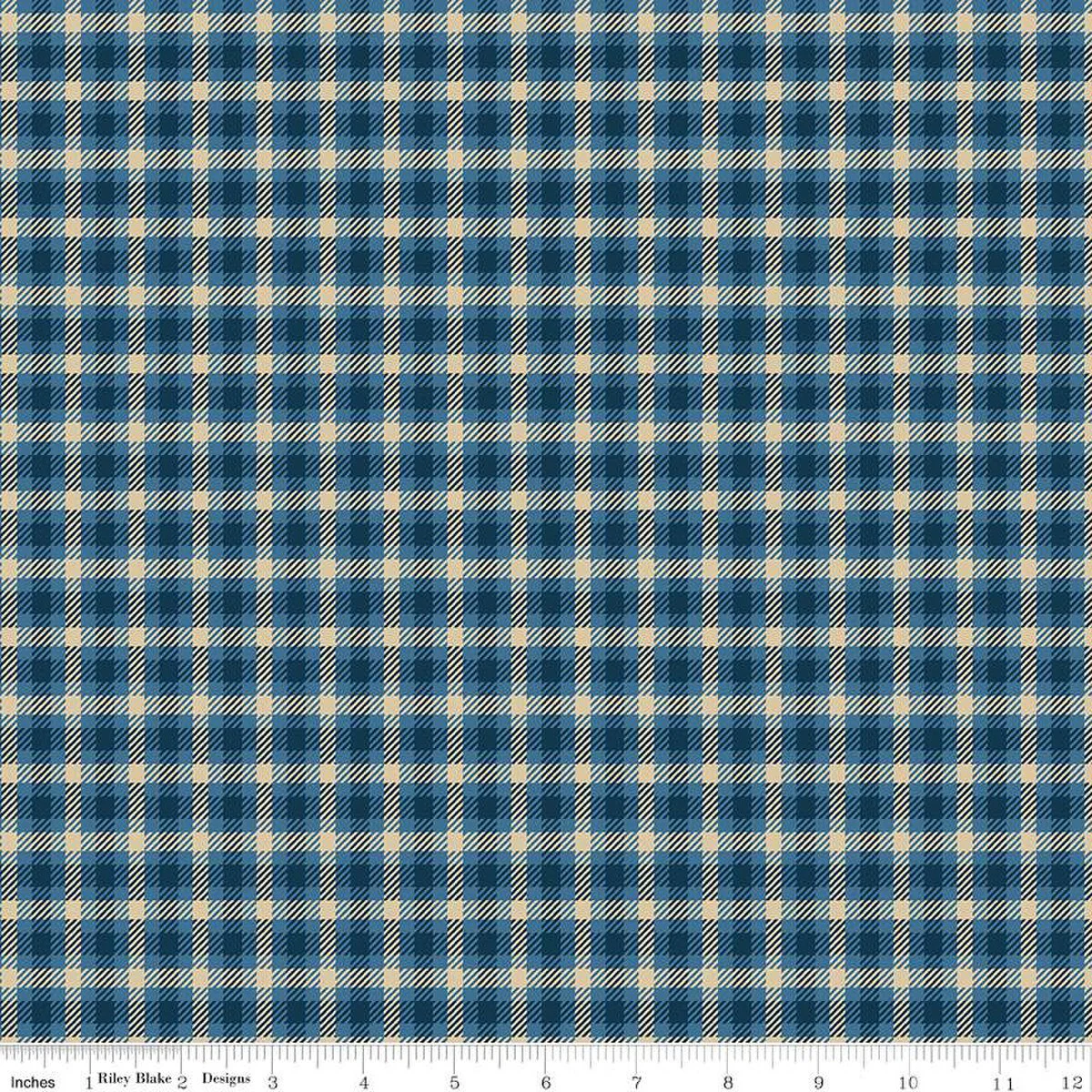 Riley Blake Plaid-Venture Club C17042 Blue Scout By The Yard