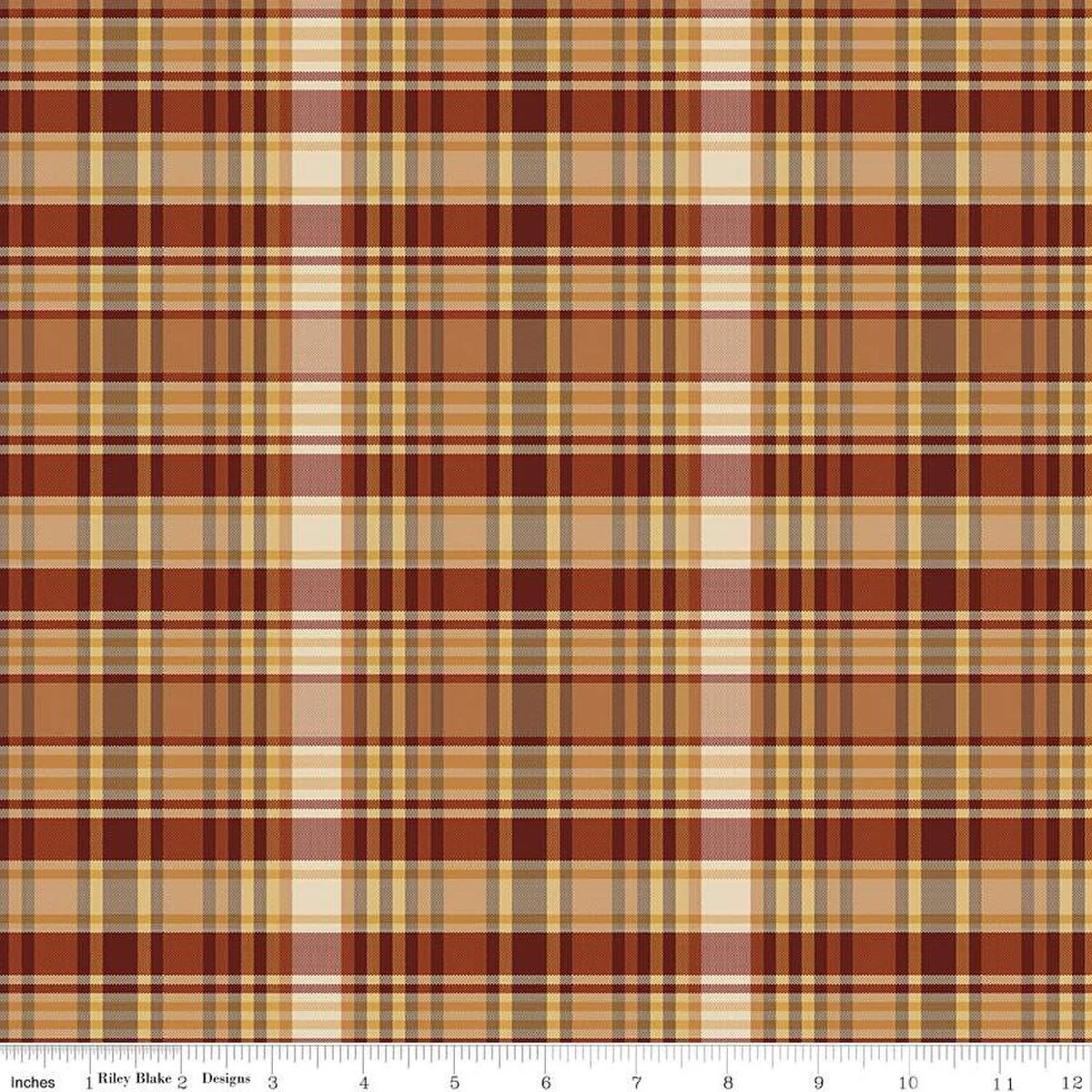 Riley Blake Plaid-Venture Club C17045 Nutmeg Fisher By The Yard