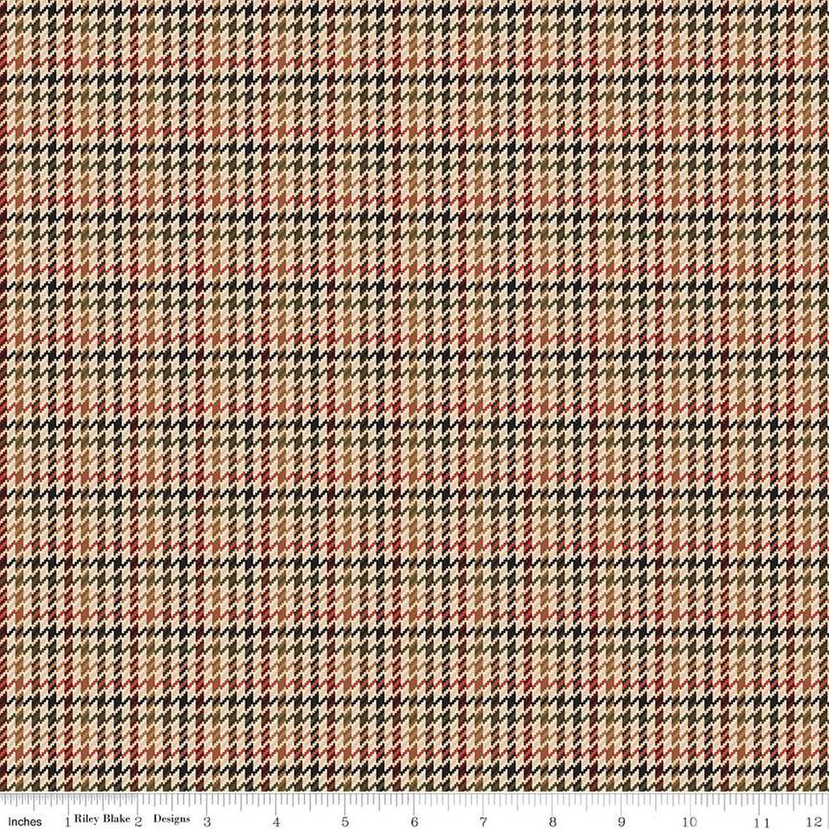 Riley Blake Plaid-Venture Club C17046 Brown Retriever By The Yard